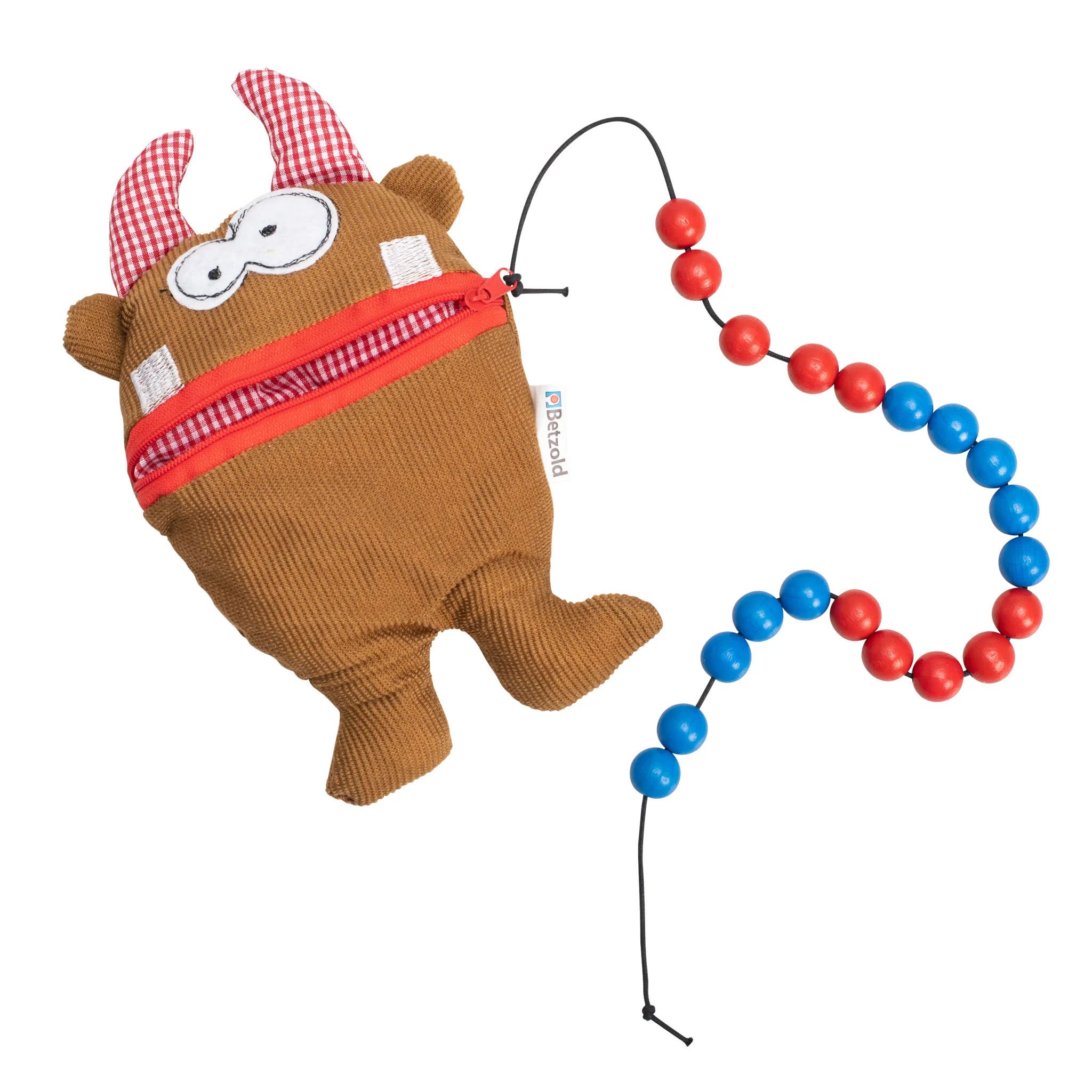 Plüschtier, Beutel, Kordelhalter, Hummel, Gummi-Perlenkette