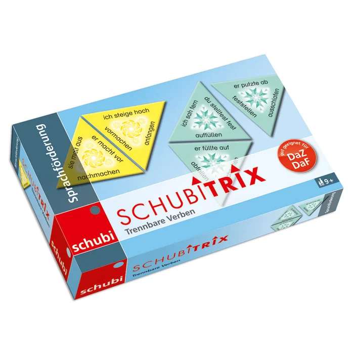 Lernspiel, Sprachförderung, Trennbare Verben, Tafelkarten, Spielbox