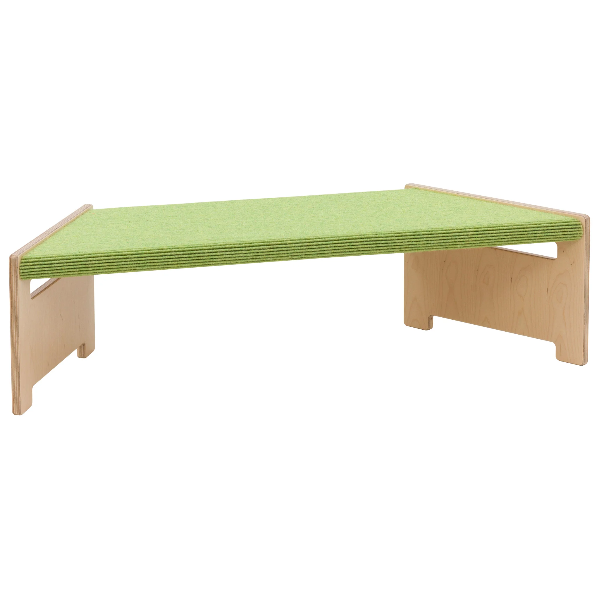 Sofa, Holzgestell, Grün, Sitzbank, Muster: gesteppt