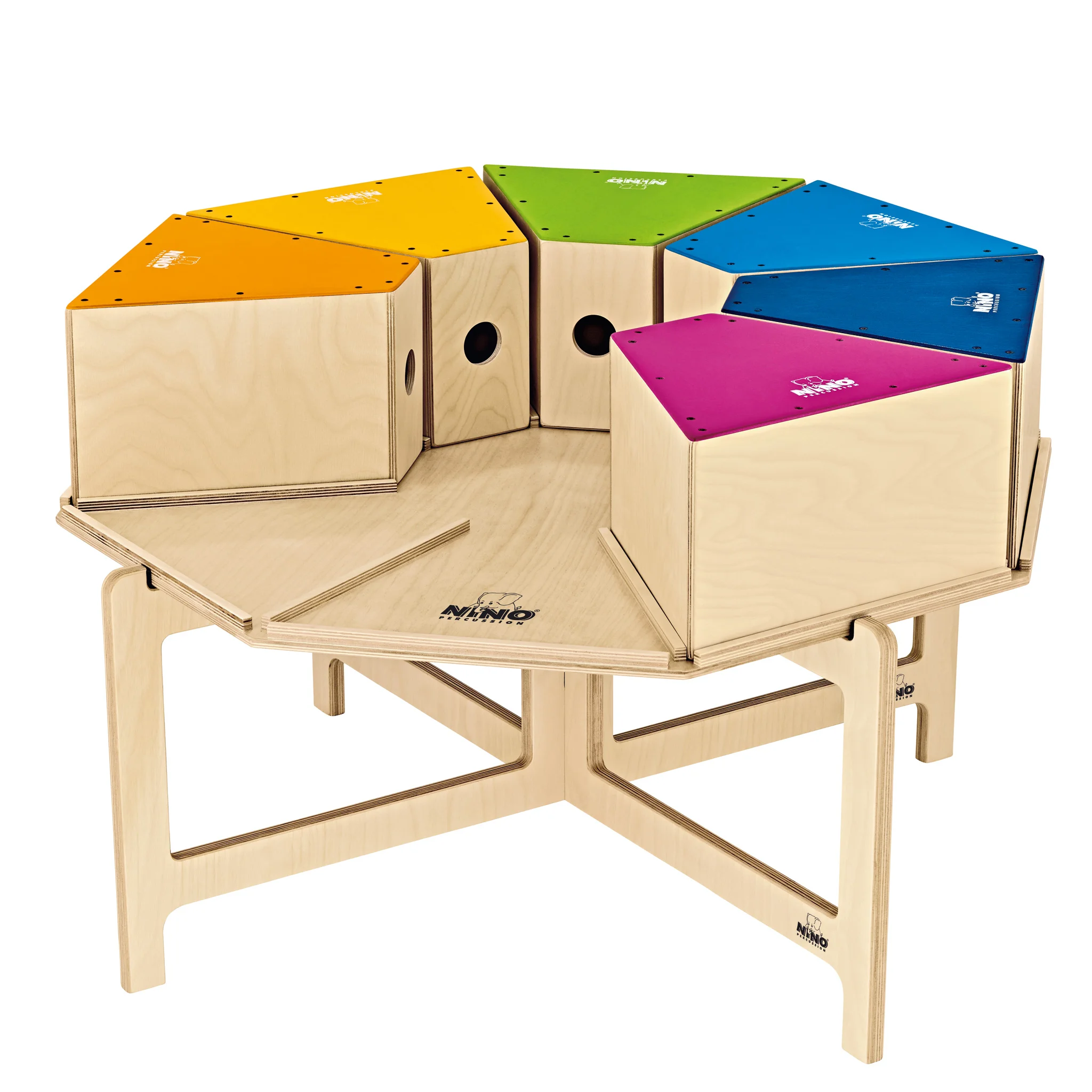 wooden, Holztisch, Farbensteine, modular, Pyramide Stein