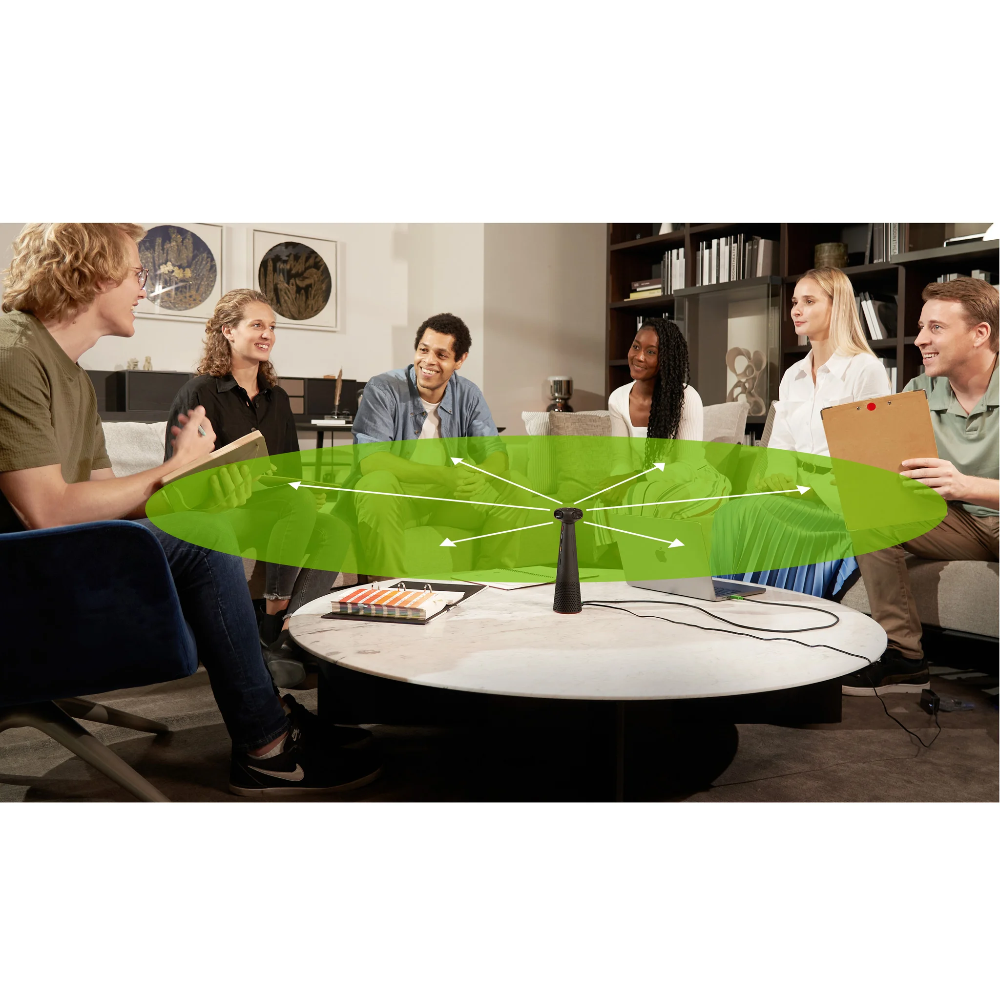 meeting, group, conference, wohnzimmer, smart speaker