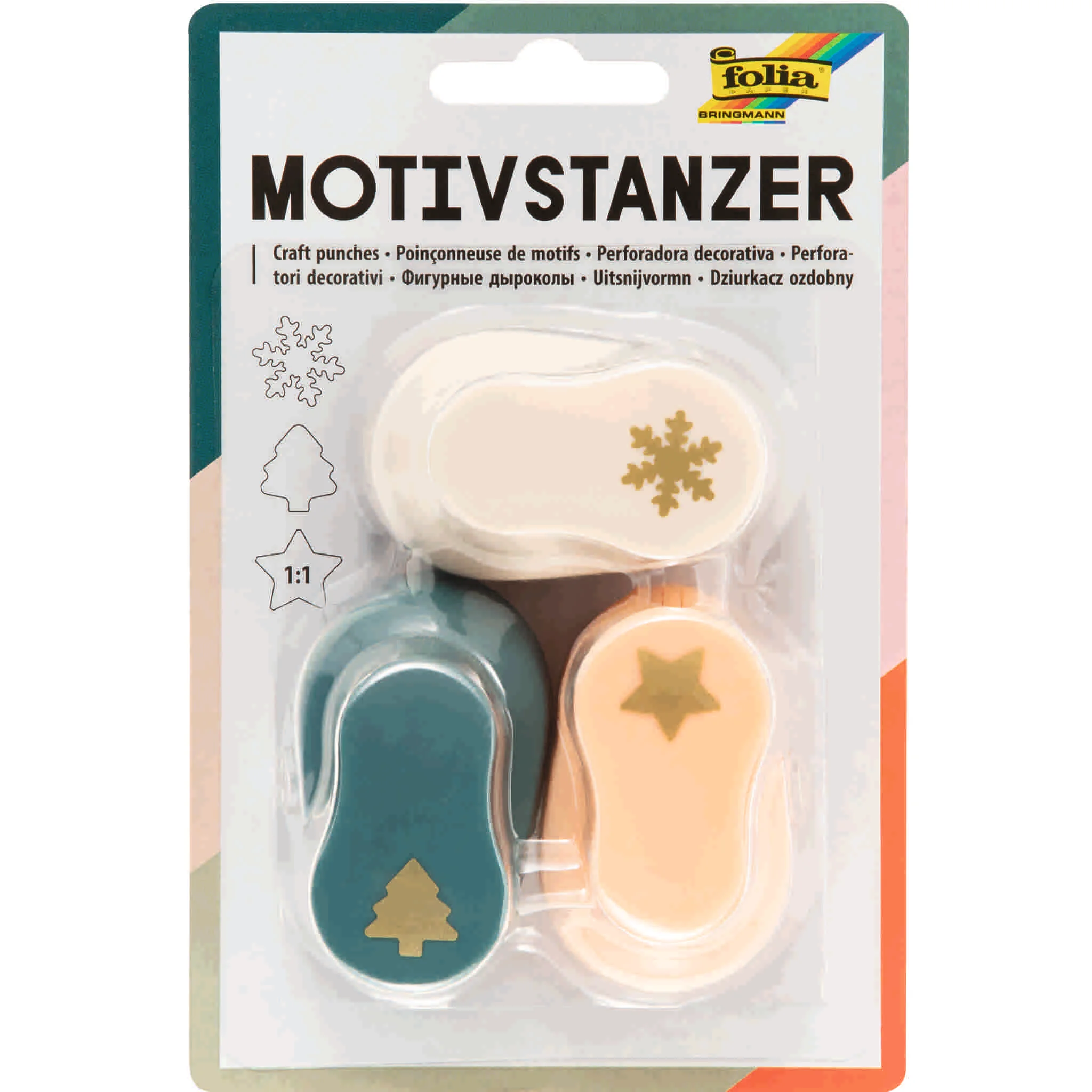 Stempel, Motivstanzer, Schneeflocke, Weihnachtsbaum, Stern