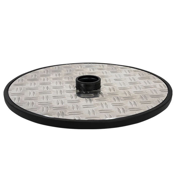 Druckplatte, Rund, Metall, Diamantprofil, Klarer Deckel