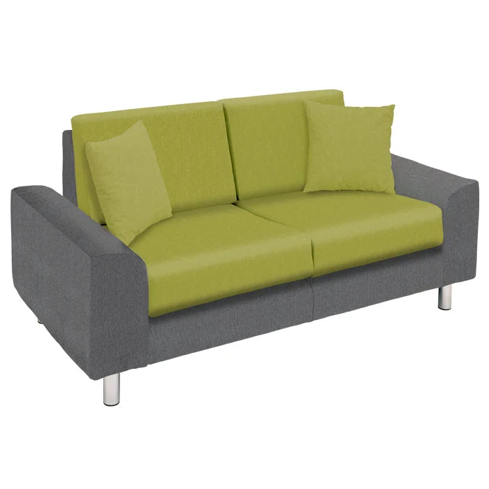 Sofa, Zweier-Sofa, Grau, Grün, Kissen