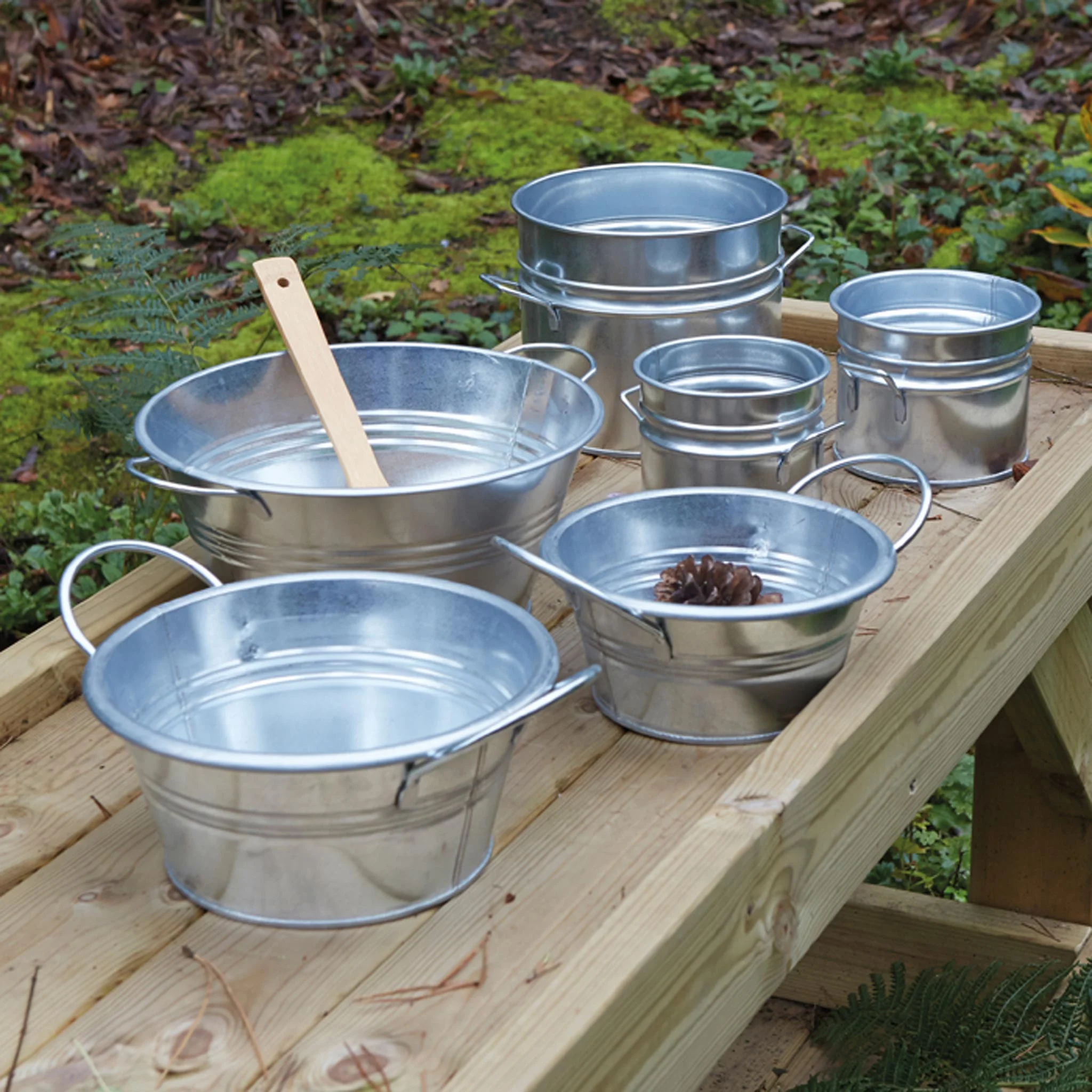 Eimer, Metall, Korbset, Garten, Pinz