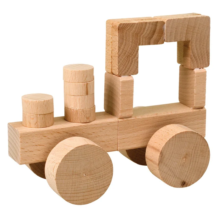 Holzspielzeug, Holzauto, Holzbausteine, Wagen, Kinderwagen-Form