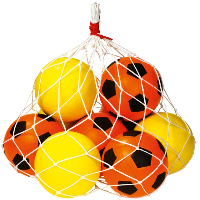 Fußballbälle, Schwebenetz-Beutel, gelbe Bälle, orange Bälle, Sports Bälle