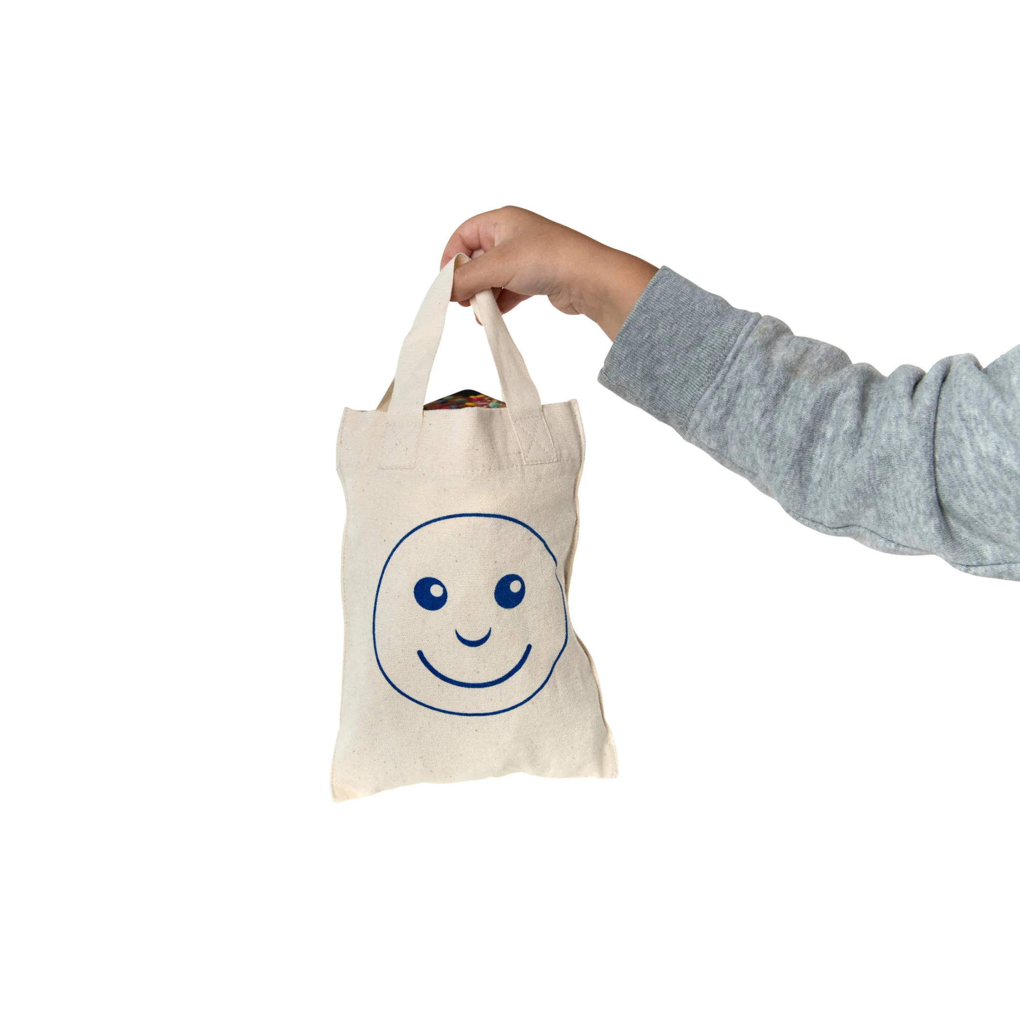 Canvas-Tasche, Tote-Tasche, Smile-Gesicht, Blau-Druck, Kindertasche