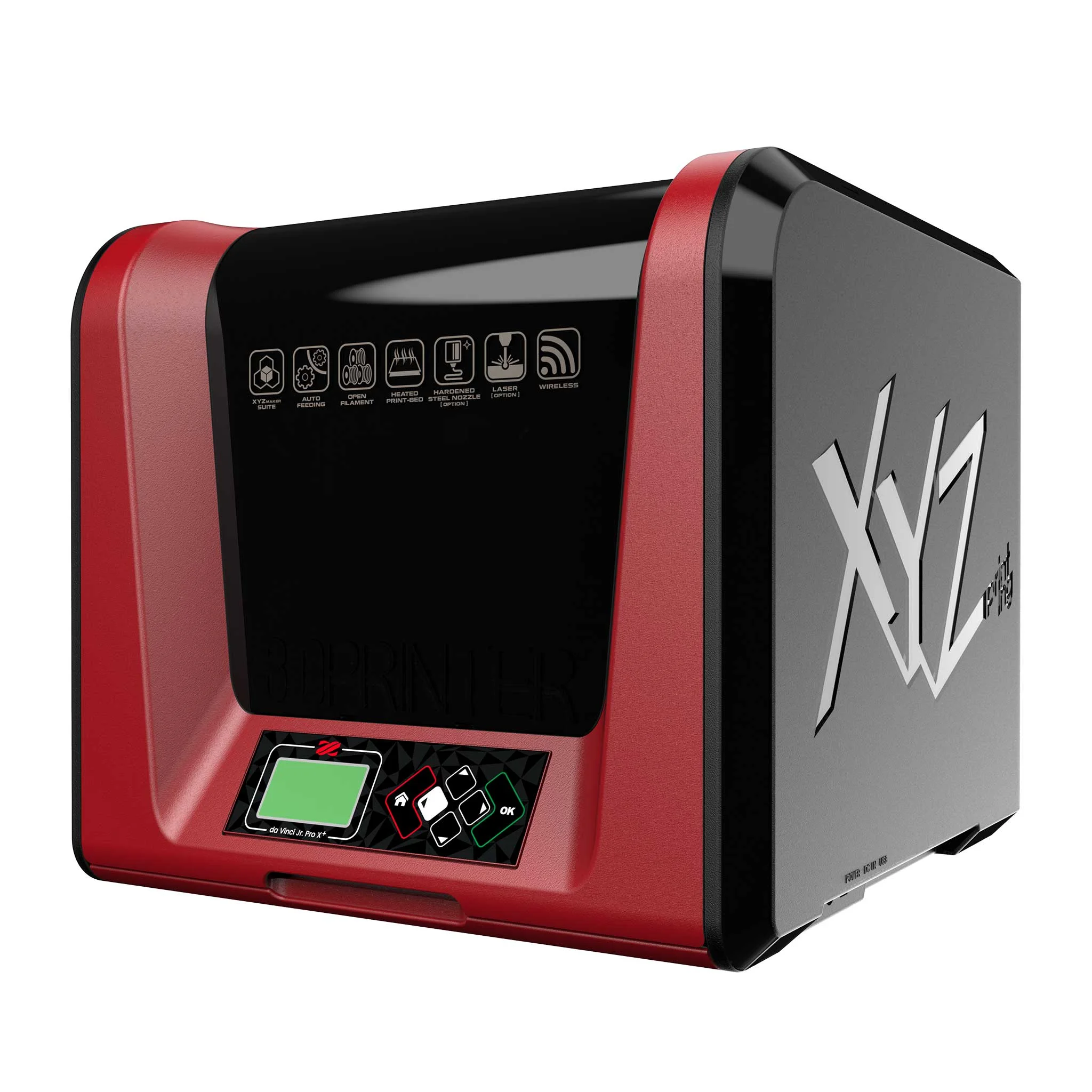 3D-Drucker, FDM-3D-Drucker, Rot-Schwarz, Desktop-Drucker, Touchscreen-Bedienfeld