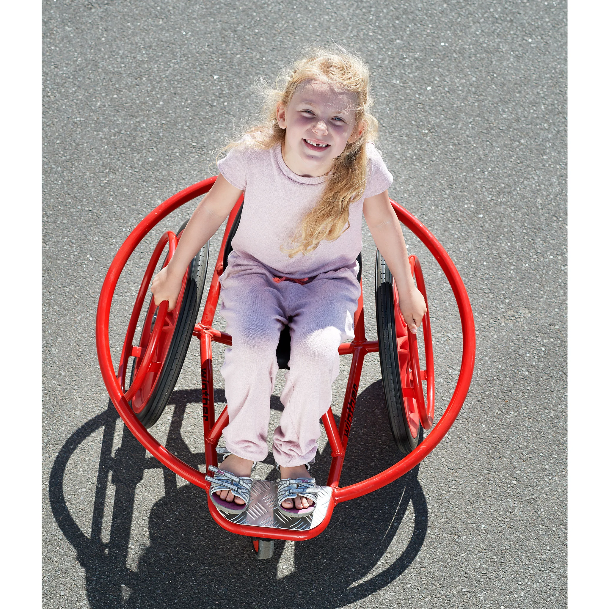 Kinder, Rollstuhl, Rot, Geeignet, Spielplatz