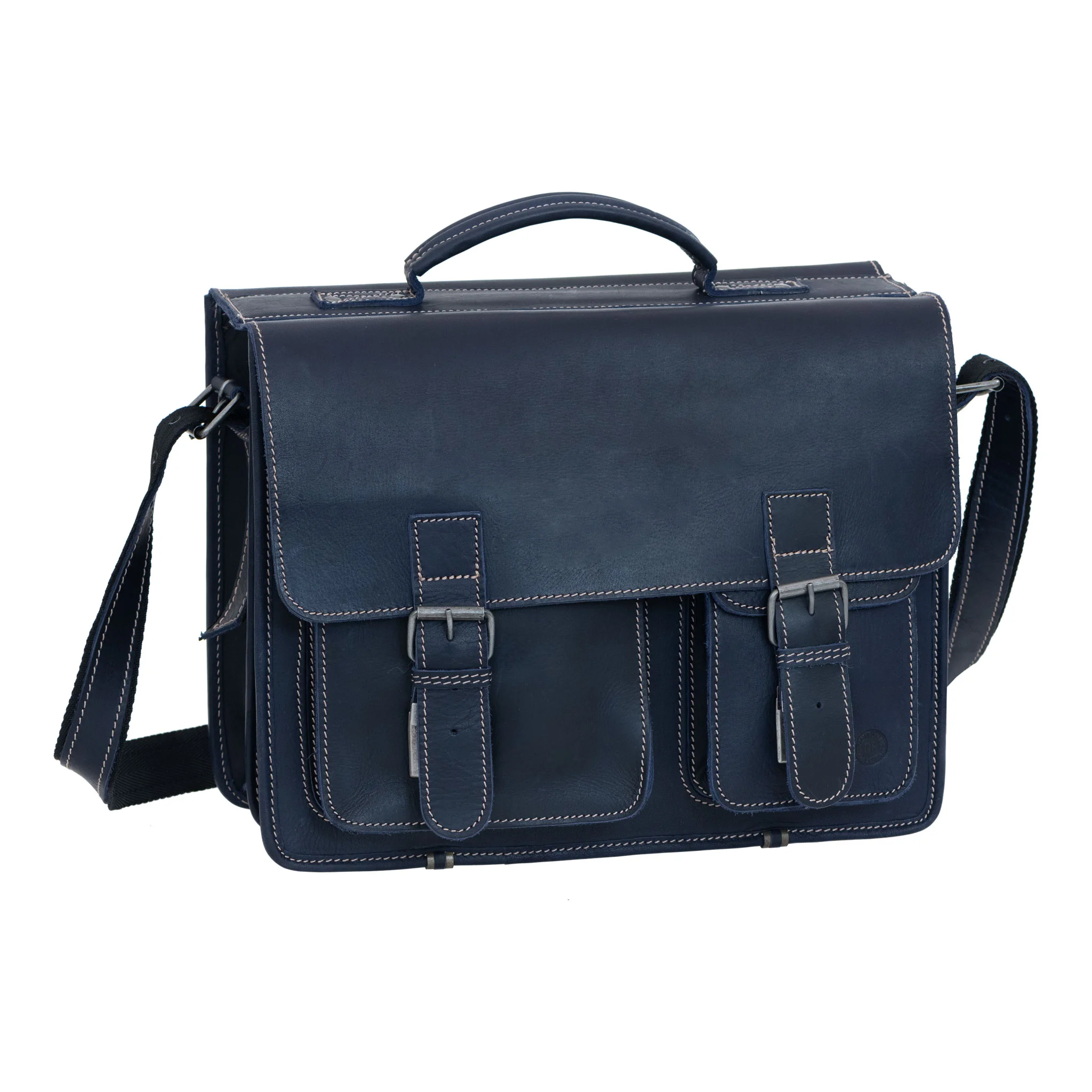 briefcase, satchel, blau, leder, schultertasche