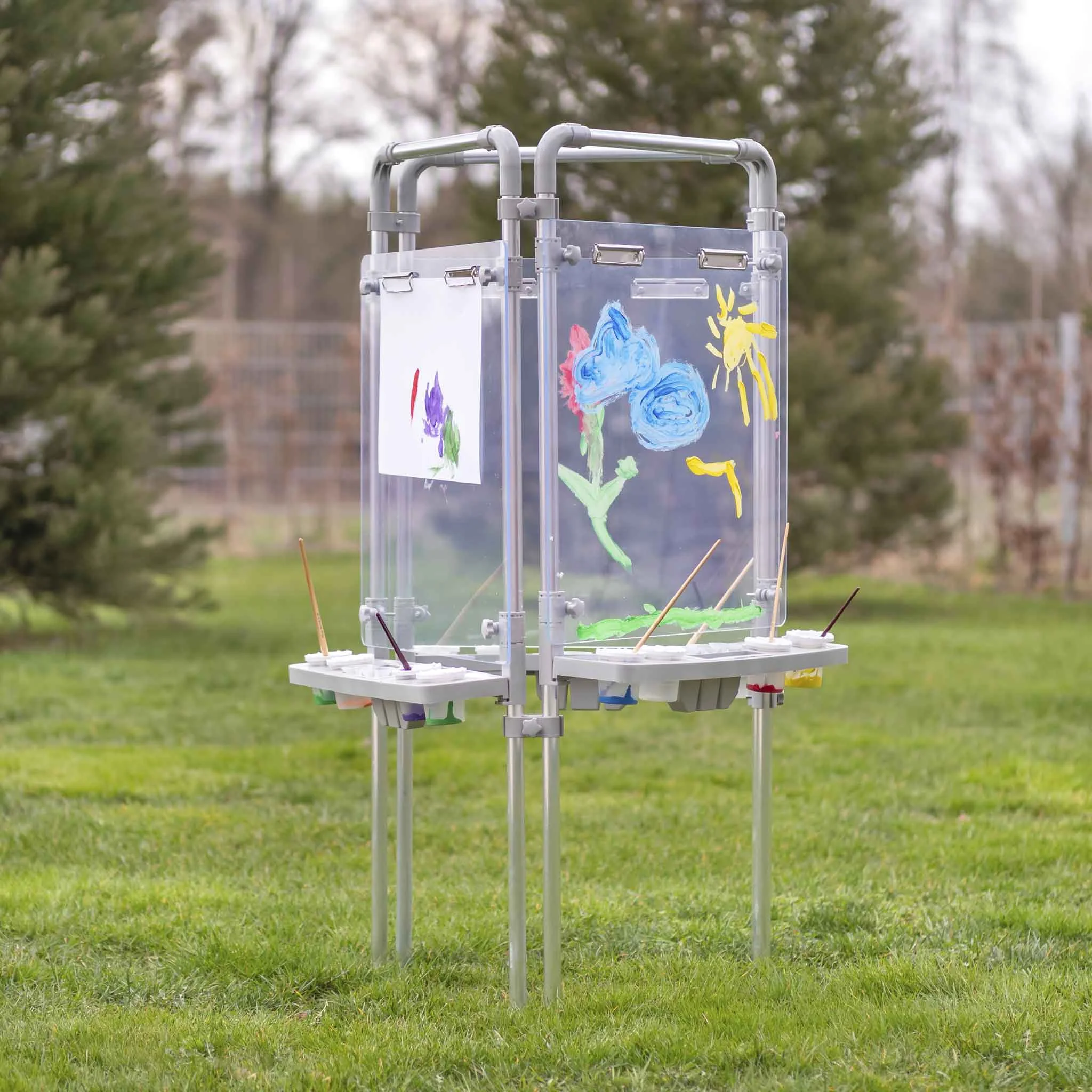 Malerei-Set, Kunstaufsatz, Outdoor-Künstlerstation, Mobile Staffelei, Transparentes Paneel