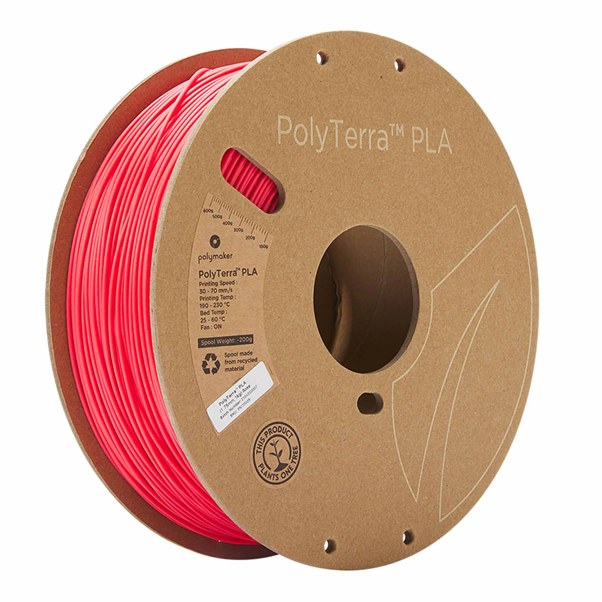 PLA-Filament, 3D-Druck, roter Filament, Spule, PolyTerra