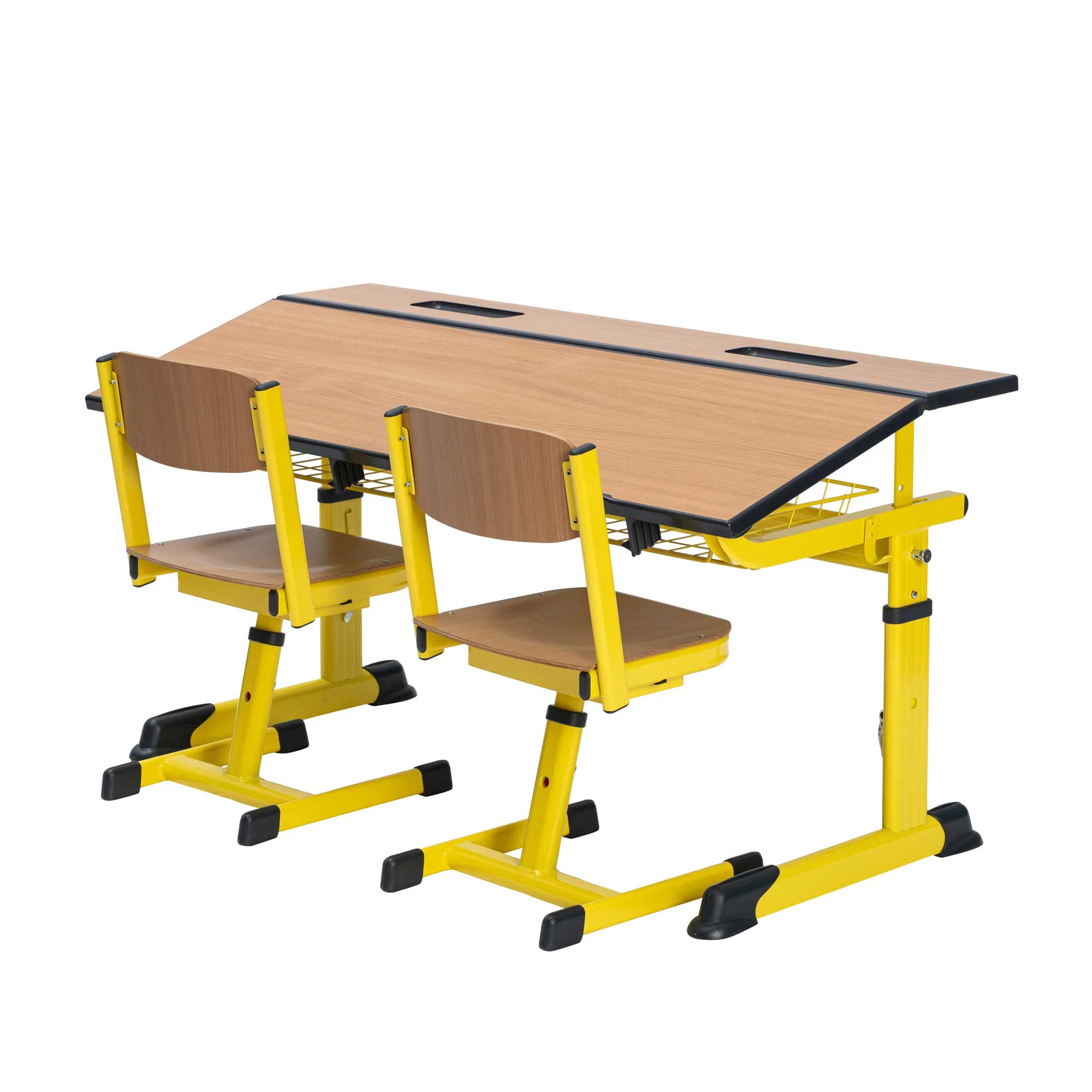 Schreibtisch, Schüler-Set, Schreibtischstuhl, Gelb, Pausen- oder Lernmöbel