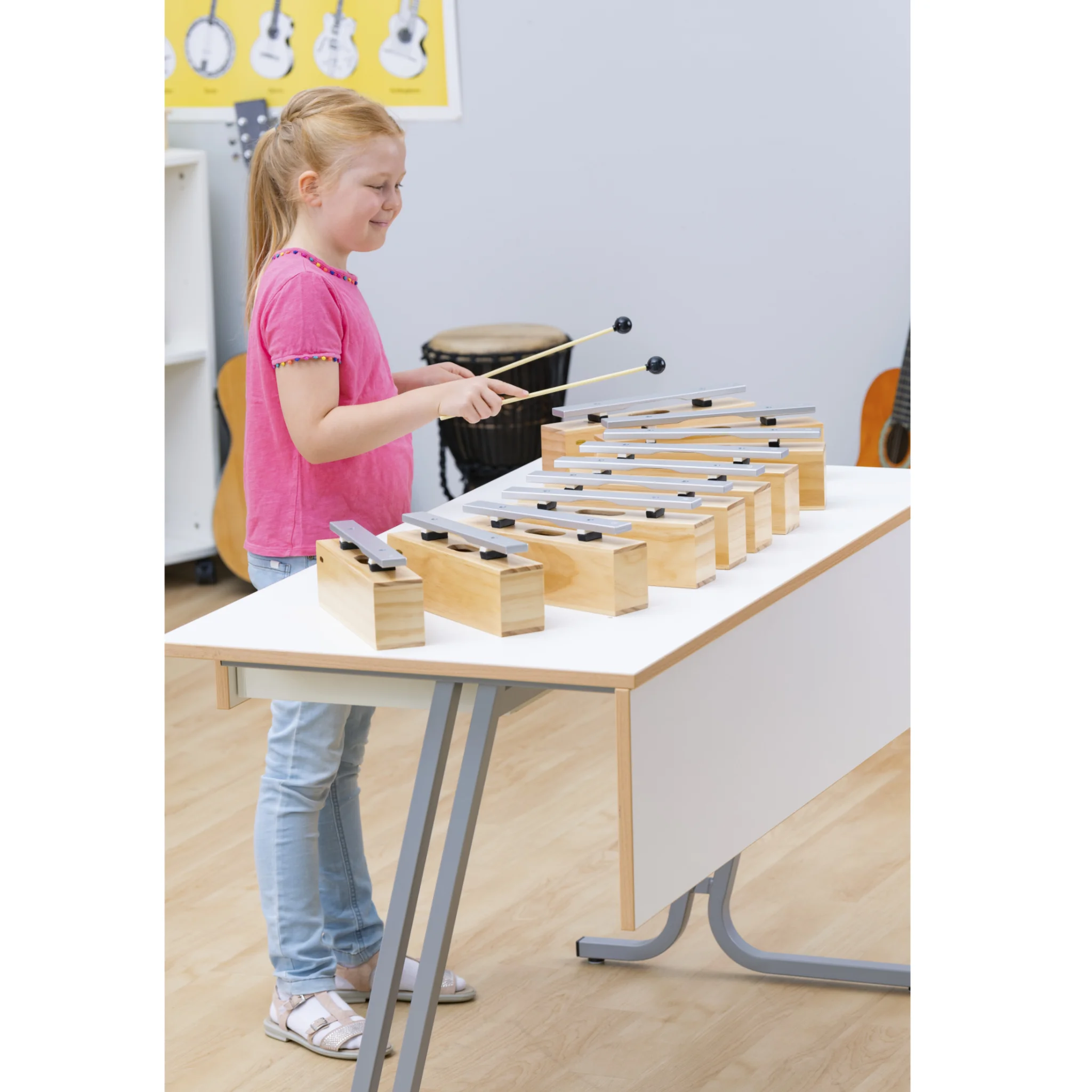 Kinder, Musikinstrument, Xylophon, Holz, Sticks