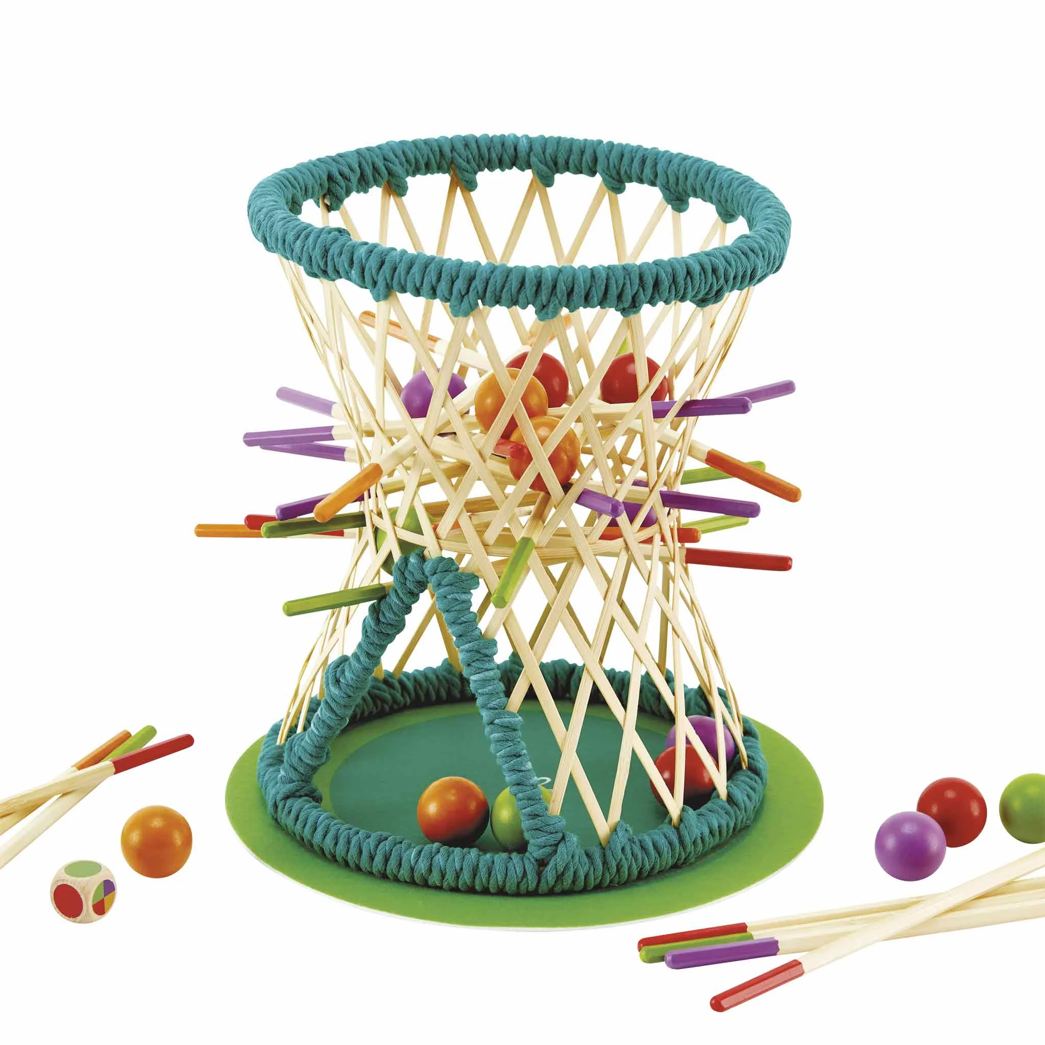 kugelbahn, baumwandenk, holzstäbe, spielzeug, ballen