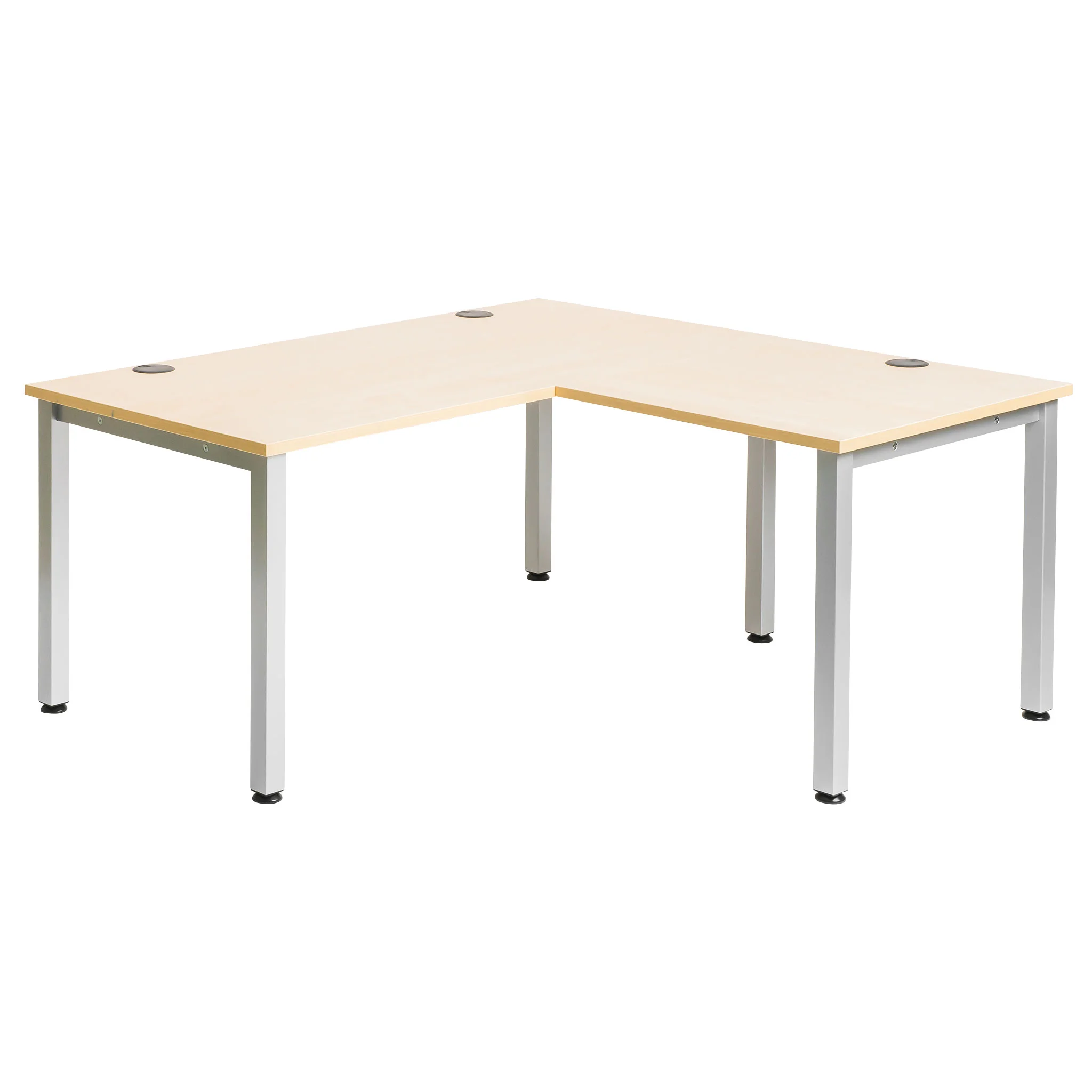 Flexeo® Schreibtisch, Breite: 160 cm, mit Anbau, Buche hell