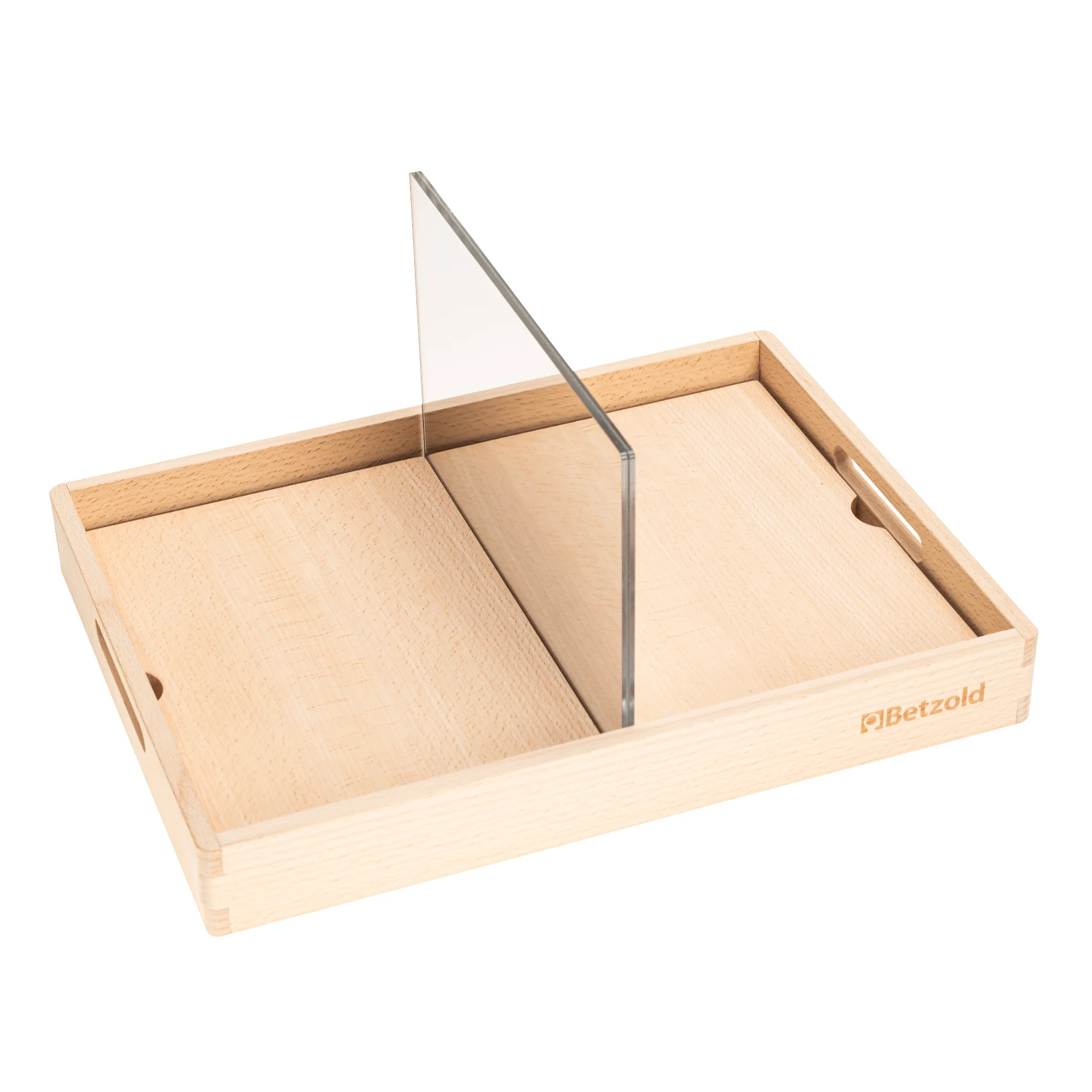 Holzbox, teilbare Schale, Holztablett, Tablett, Spiegelglas?