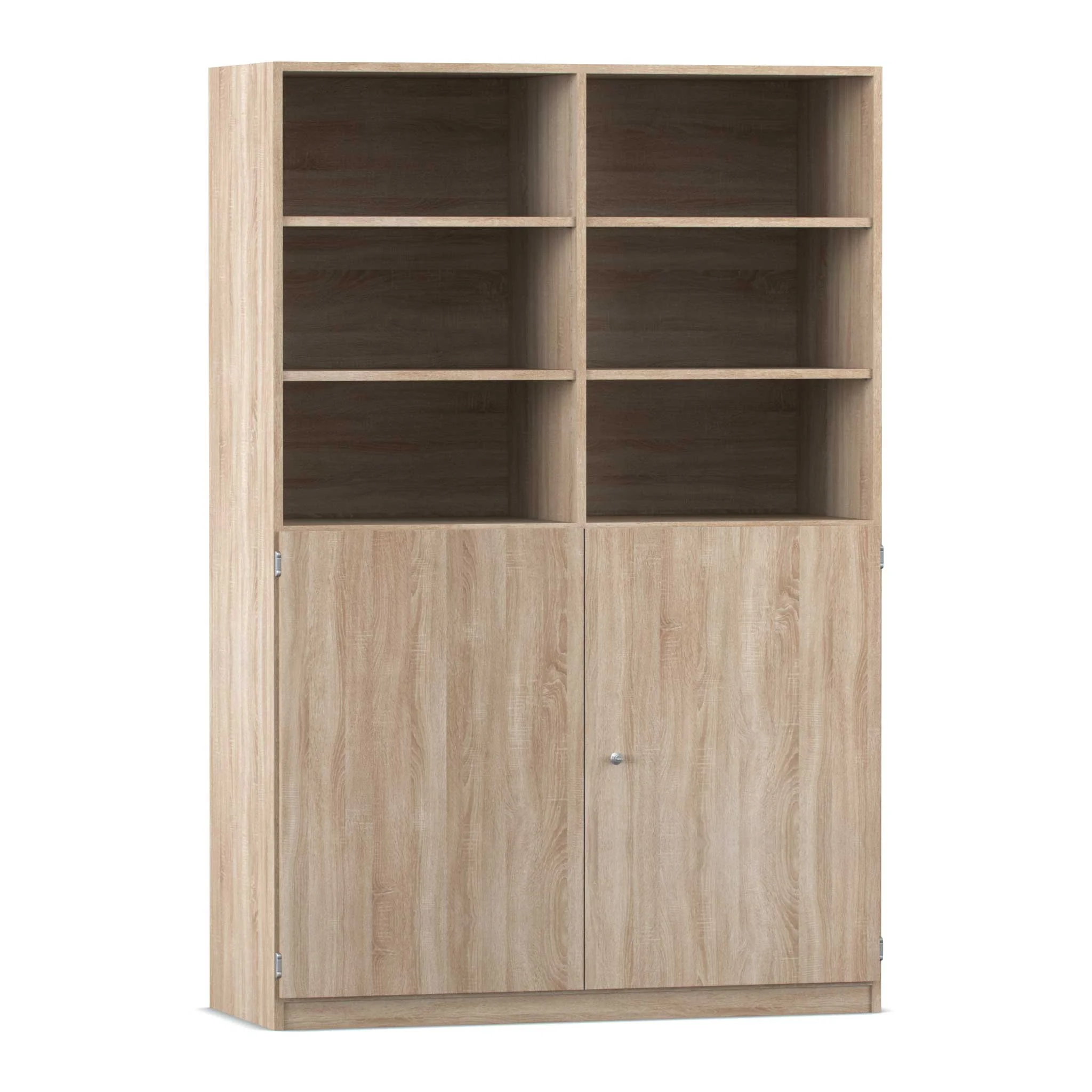 Vorratsregal, Bücherregal, Schrank, Eichenholz, cremeholz-farbene Holzstruktur