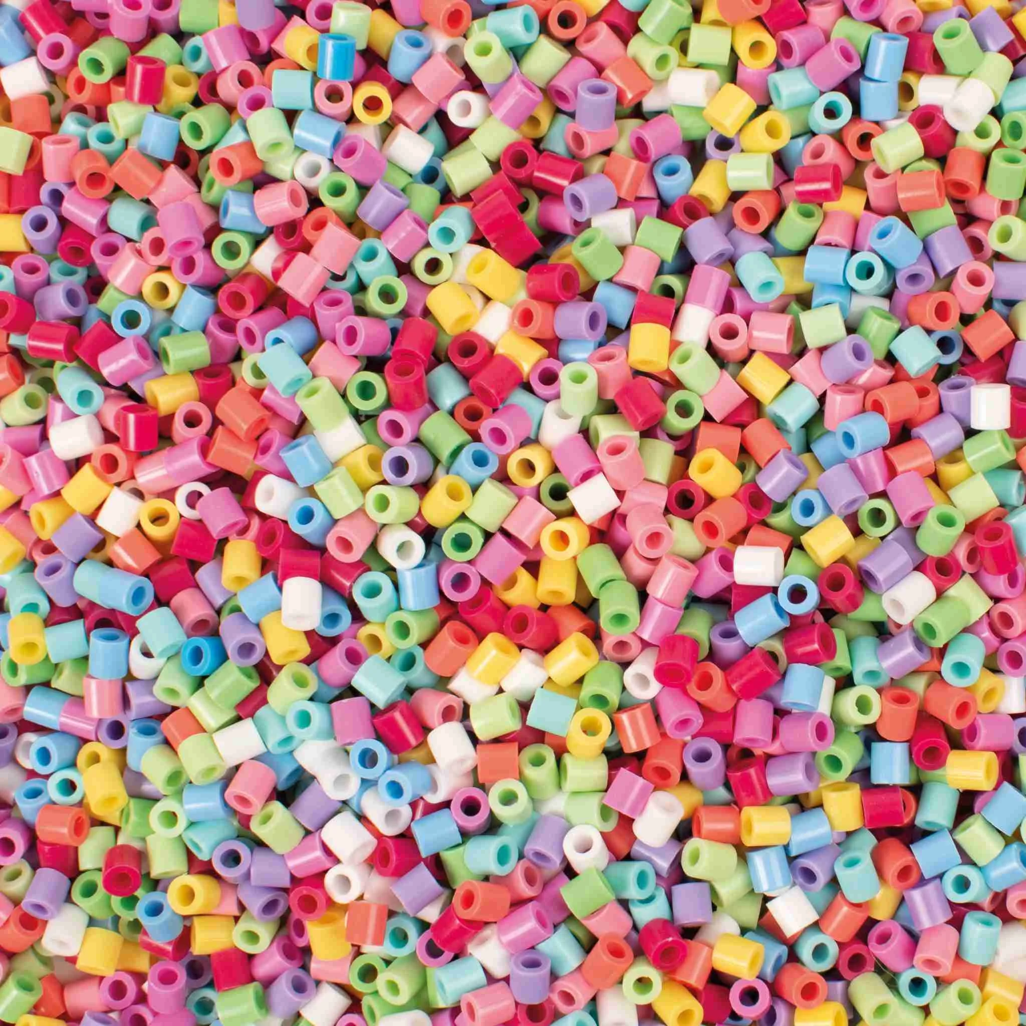 Bügelperlen, Kunststoffperlen, hohlzylindrisch, bunt, Bastelmaterial