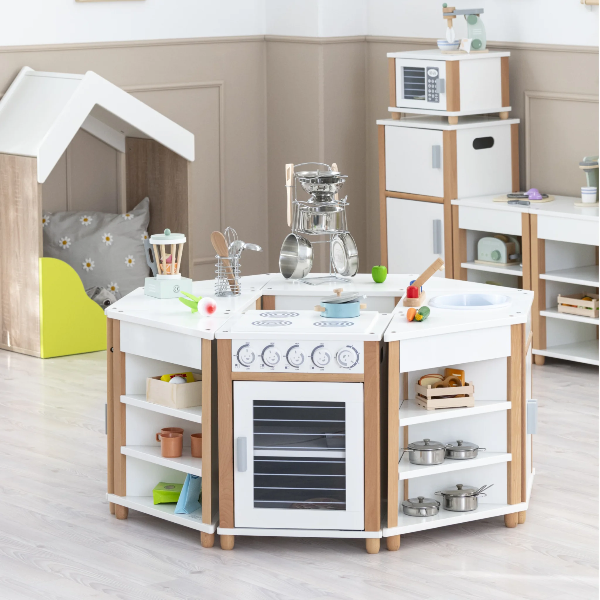 Küchenset, Kinderküche, Holz, Spielzeug, Kochutensilien
