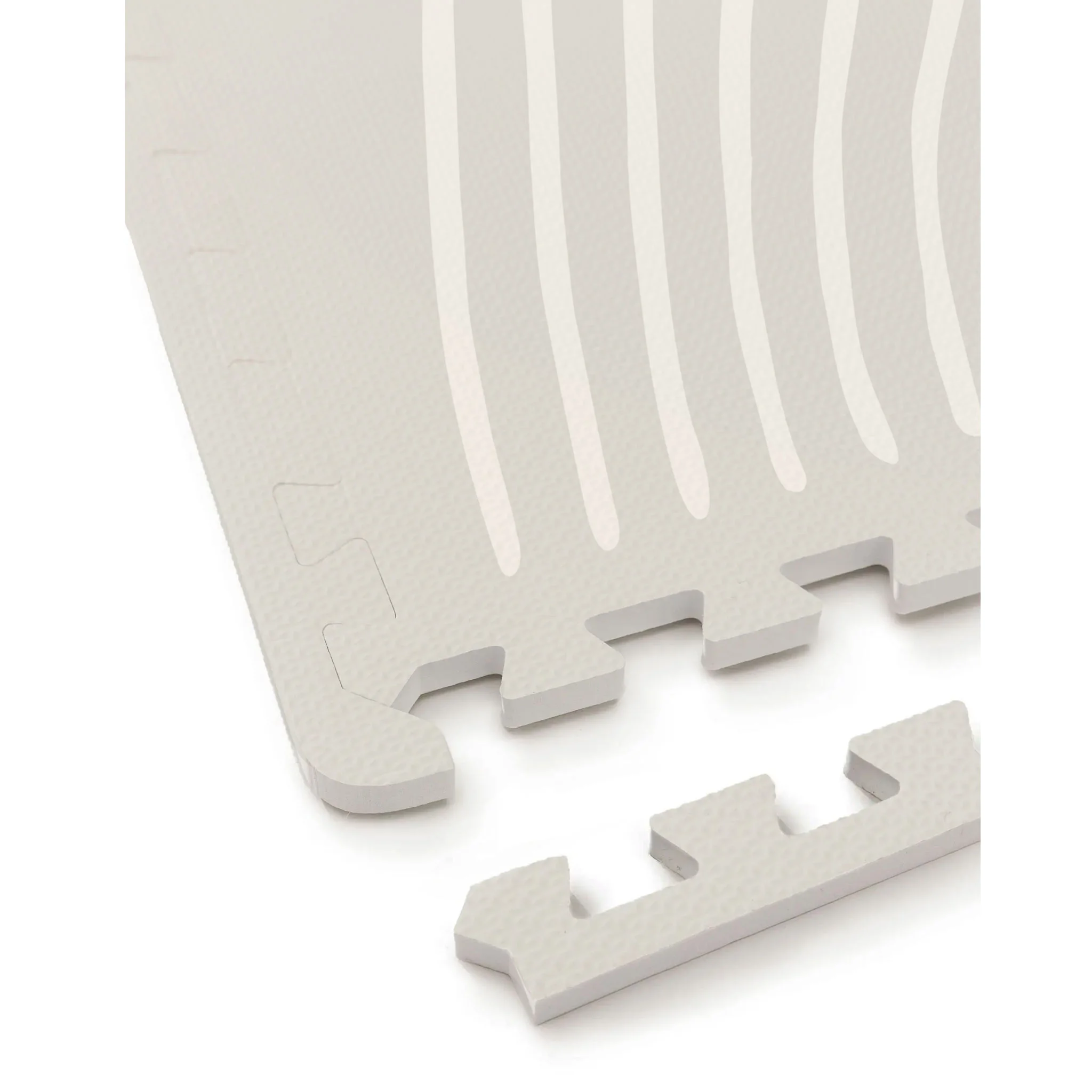 Schaumstoff Bodenmatte, Interlock-Puzzlematte, Weiß, Fliesenboden, Kantenschutz
