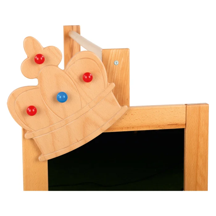 holz, kinderspielzeug, kreidewand, krone, aufroller