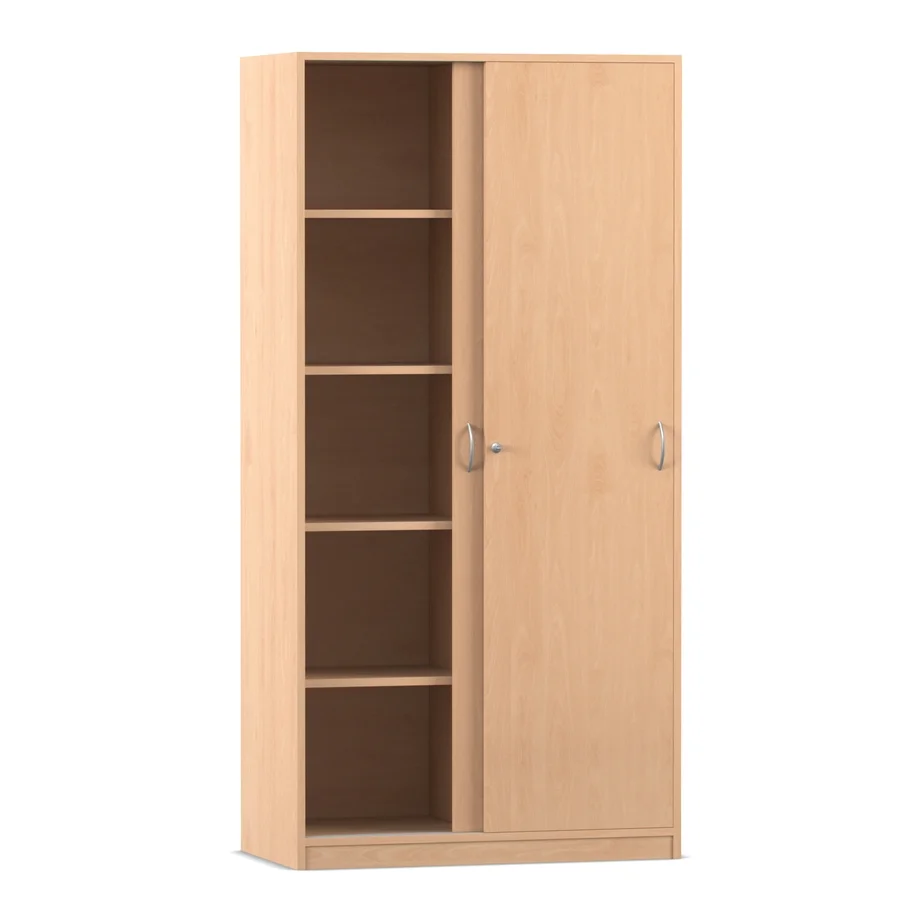 Schiebetürenschrank - mit Mittelwand, Buche hell