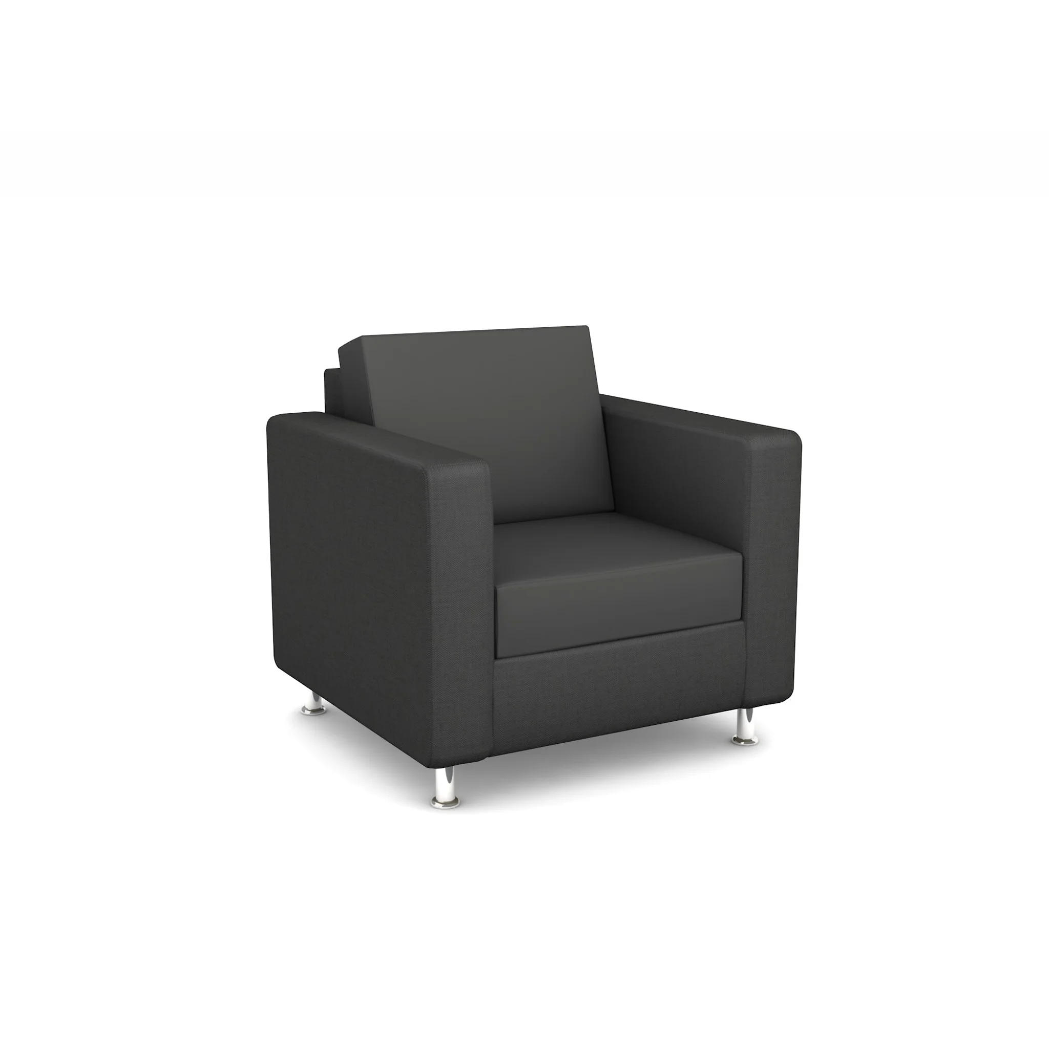 Sessel, dunkelgrau, gepolstert, Metallbeine, Gepolstert