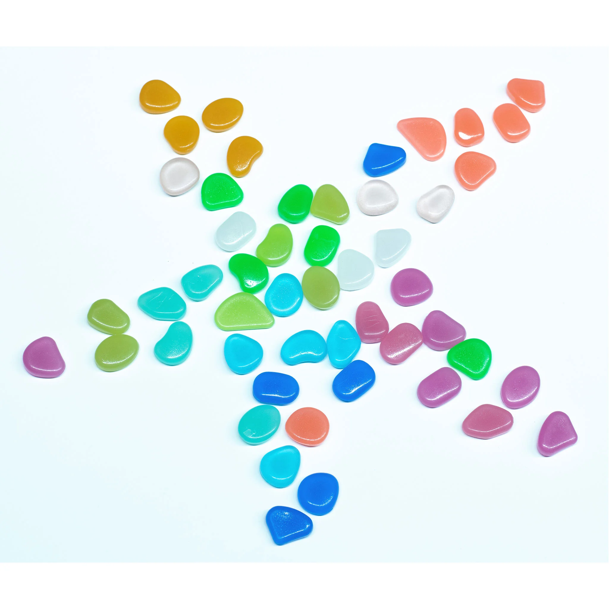 bunte Kiesel, farbensteine,  candy-like beads, pile of pebbles, glänzende Tropfen