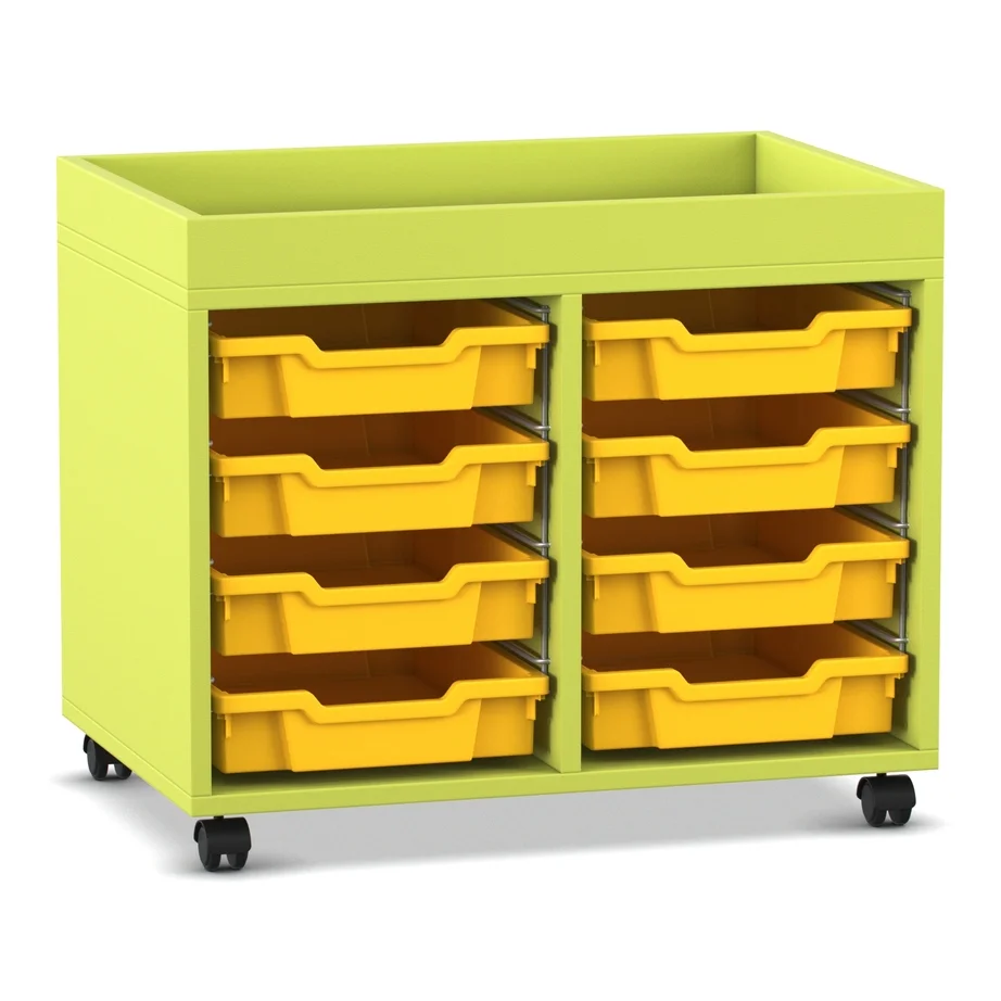 Küche Unterschrank, Aufbewahrungsschubladen, Rollwagen, Kastenwagen, gelb grün