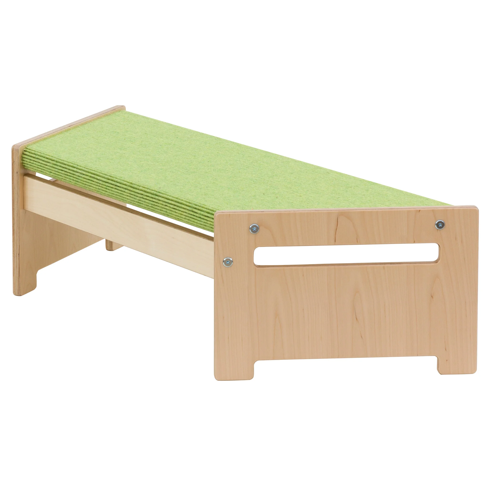 Holzbett, Kinderbett, Kopfstütze, Grasgrün, Naturholz