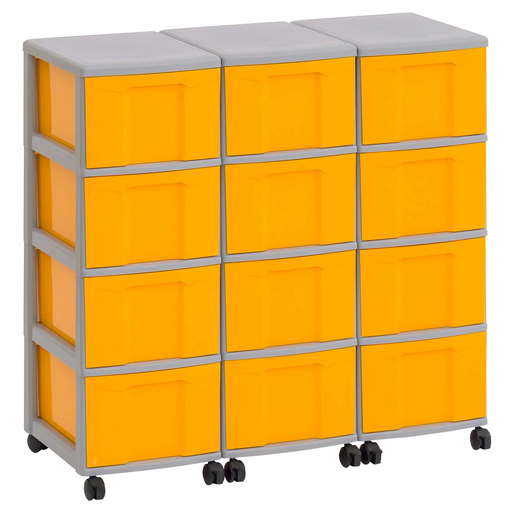Aufbewahrungsschrank, Online-Aufbewahrung, orangefarbene Schubladen, mobiler Wagen, Kastenorganizer