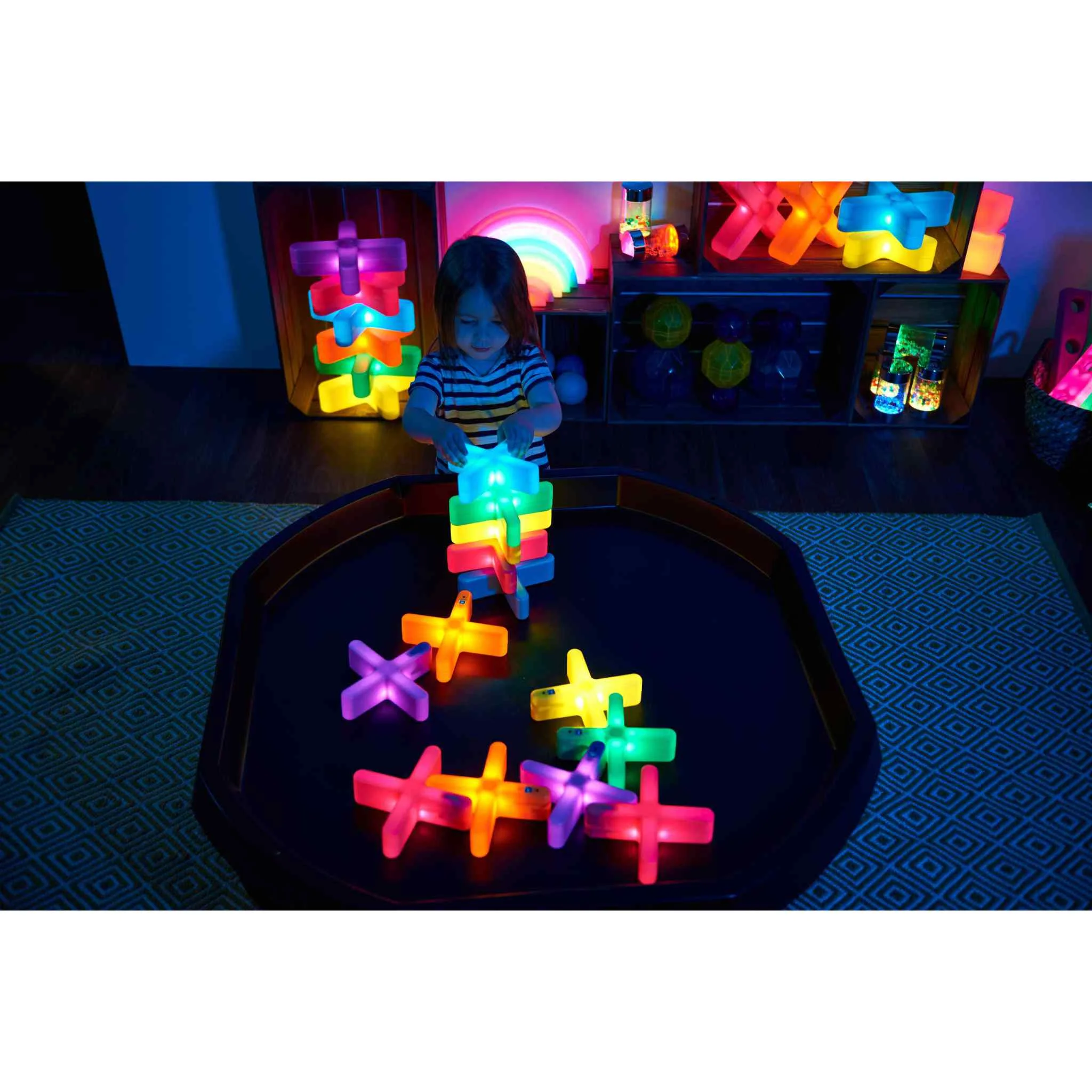 Lichter-Spielzeug, Kunststoffbausteine, Leuchtende Bausteine, Kinderzimmer-Spielzeug, Puzzlespiele