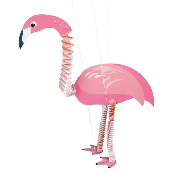 pink flamingo, Pappkunst, gefaltete Dekoration, Aufhängedekoration, Kinder-Spielzeug