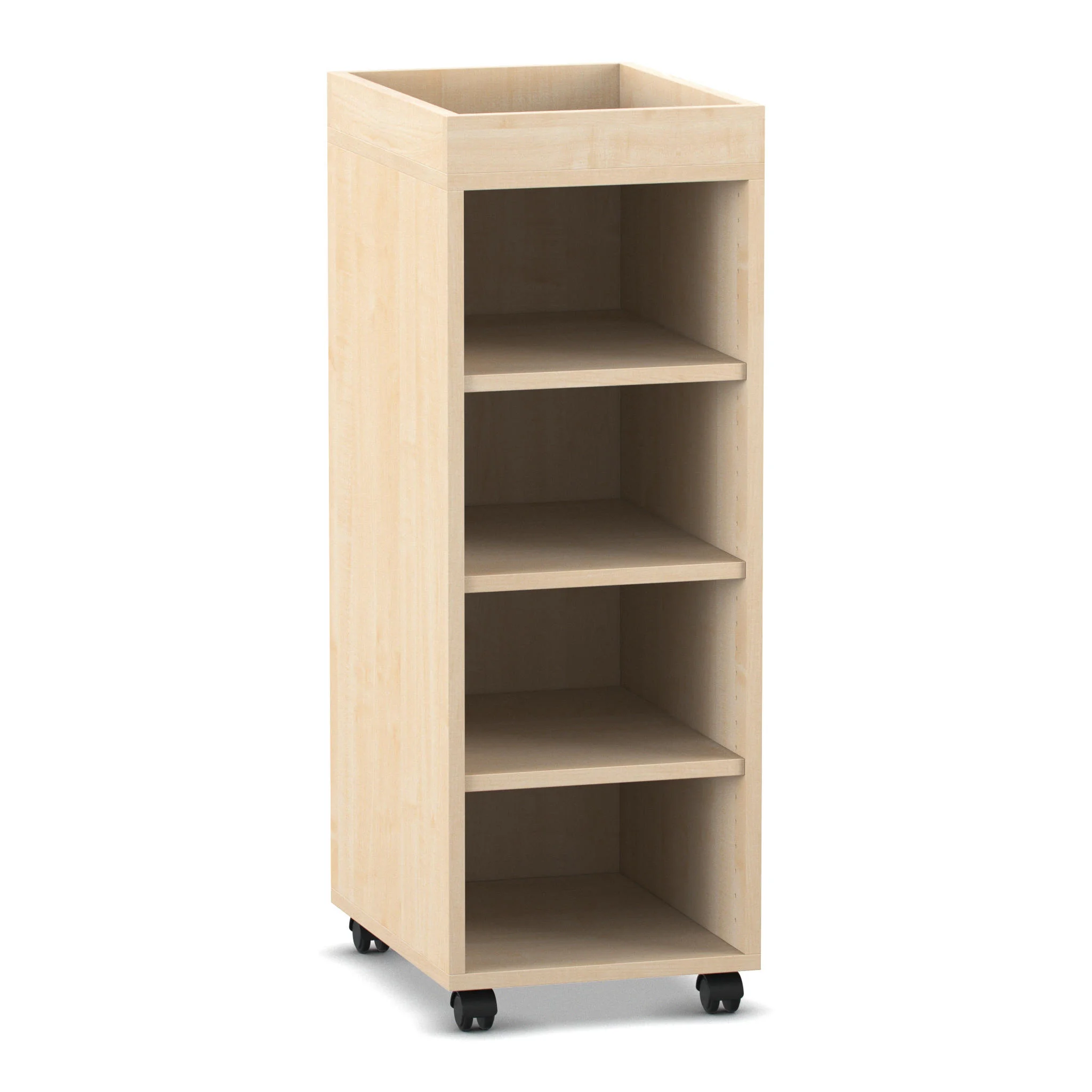 Regal, Schrank, Holz, Rollregal, 4 Ebenen