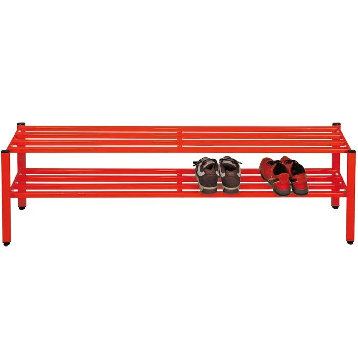 schuhregal, kleinmöbel, metallregal, rote farbe, schuhe ablage