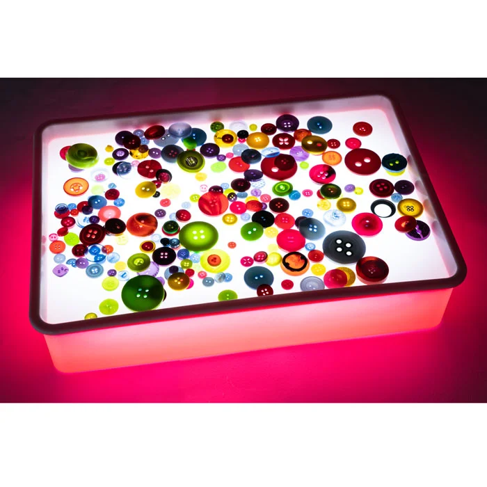 knöpfe, socket, led-beleuchtung, bunte knöpfe, tablett