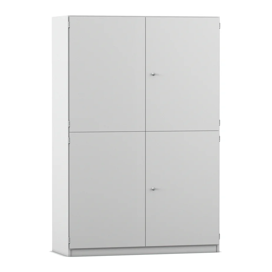 Schrank, Schwarz, Metall, 4-türig, Schiebetüren