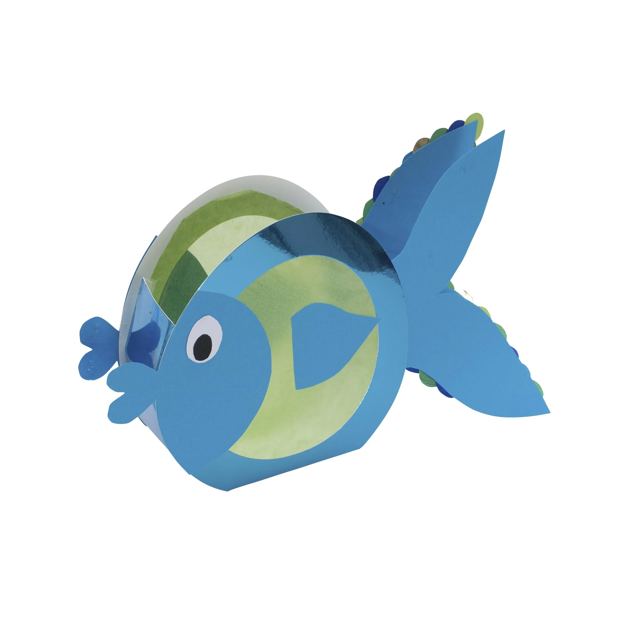 Kunststofffigur, bunte Fische, Pappfigur, Spielzeugfigur, Deko-Fisch