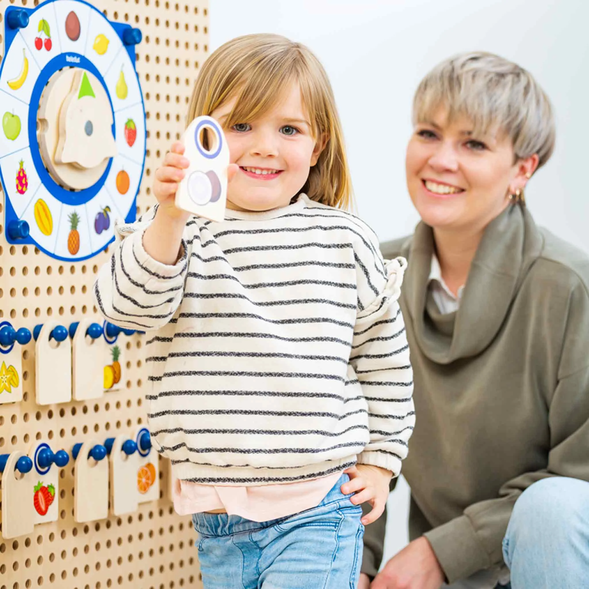 Holzspielzeug, Lernspielzeug, Fruchtbilder, Memospiel, Tafelspielzeug