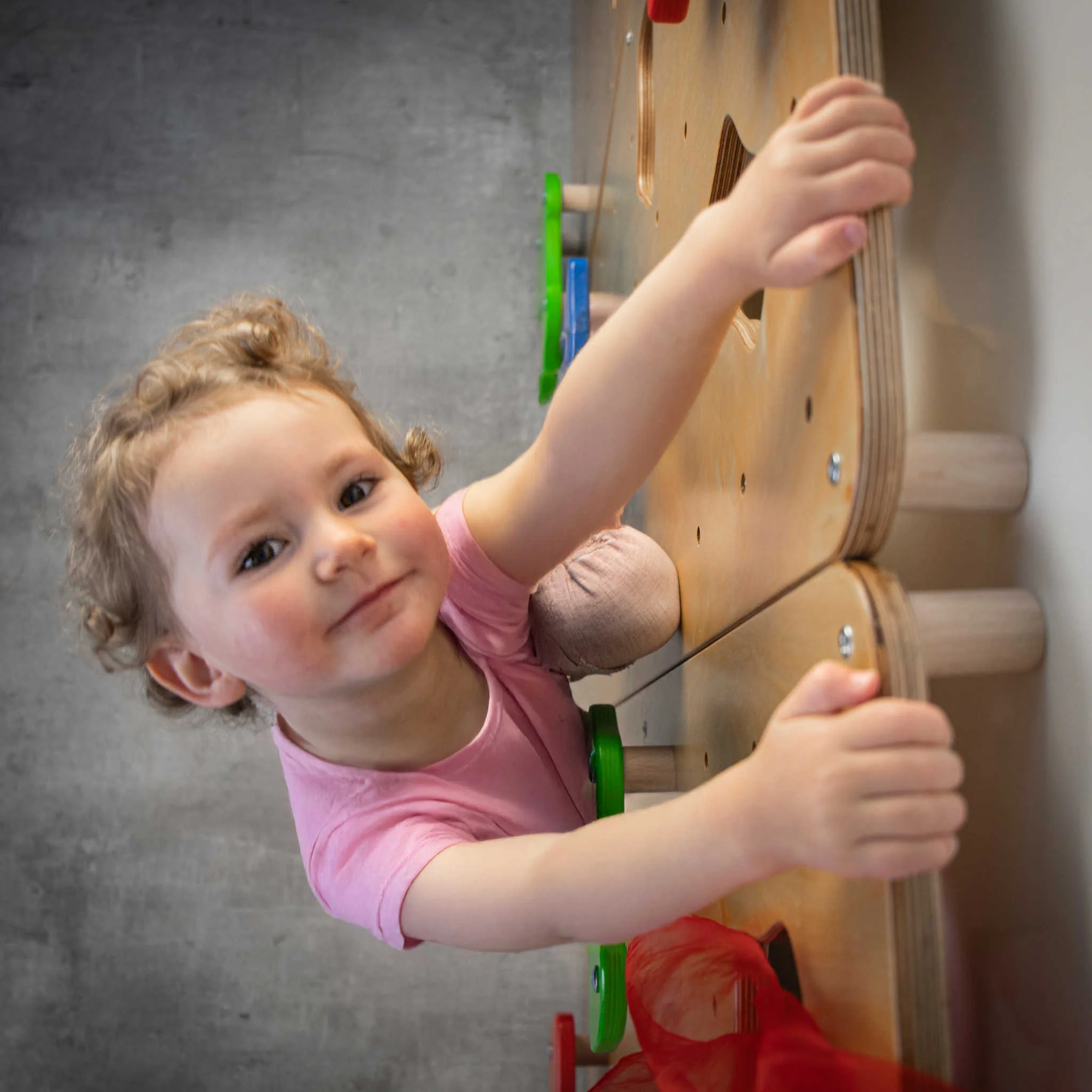 Kinder, Kletterwand, Holz, Pink, Spielzeug