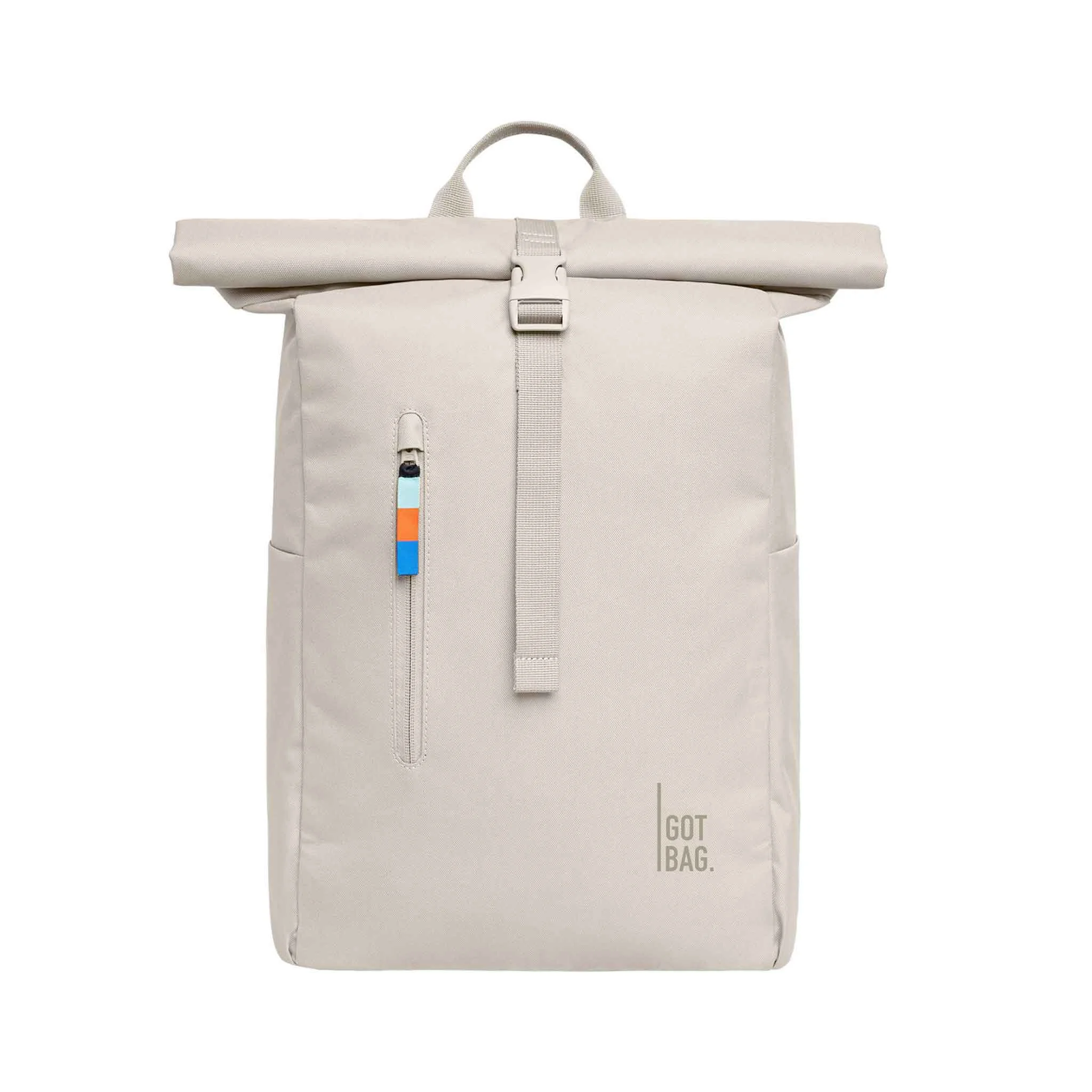 Rucksack, Rolltop, Reißverschluss, Kompakt, Beige