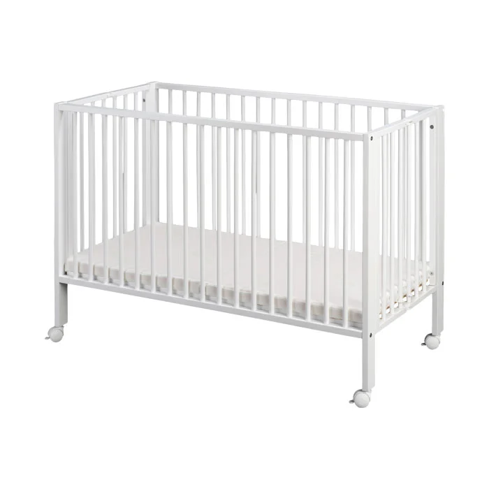 Kinderbett, Beistellbett, weiße Farbe, Gitterbett, Matratzenauflage nicht inkl.