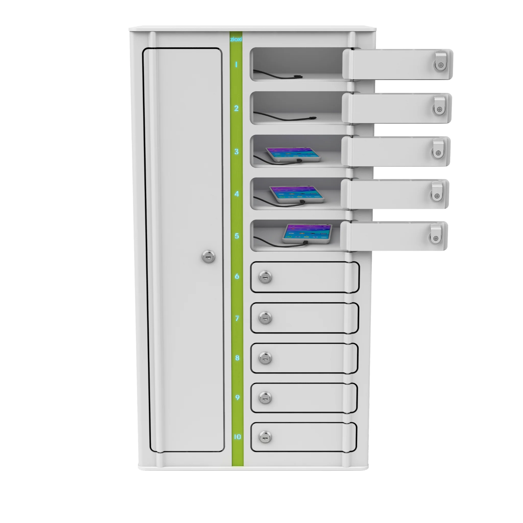 Schrank, Schließfach, Kartenfächer, Geldkassette, Graugrün