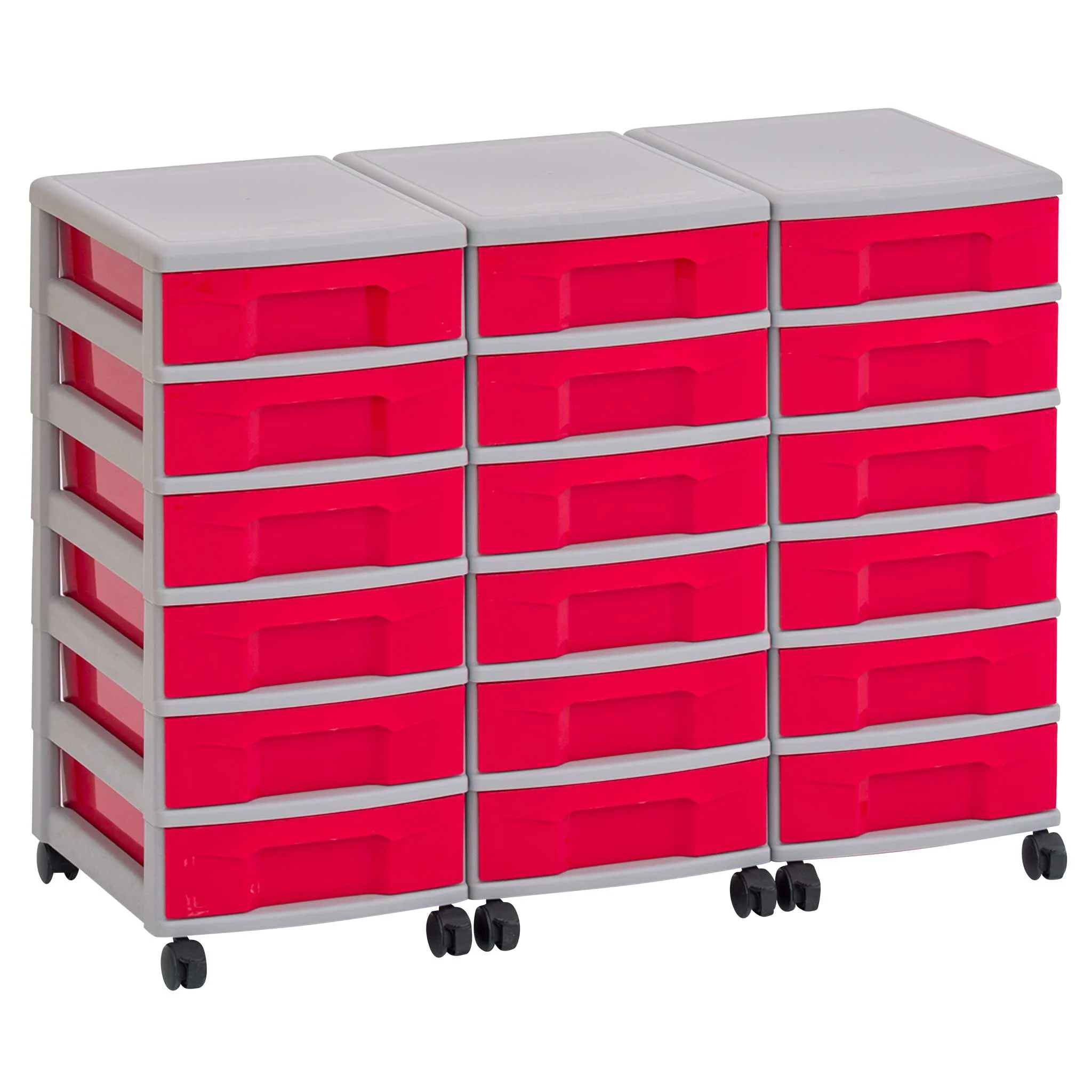 Aufbewahrungsbox, Kastenset, Rollkistensatz, Kunststoffschubladen, Rollen