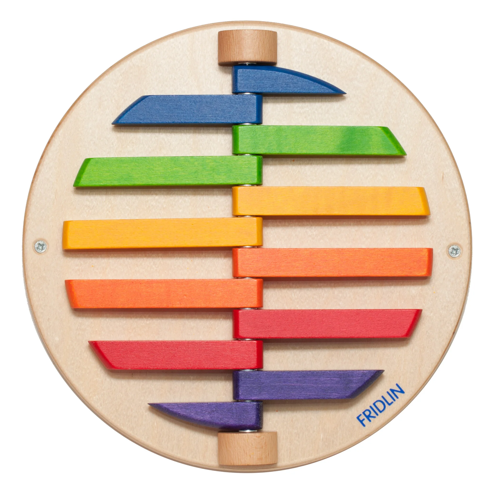 Holzspielzeug, Stabpuzzle, Regenbogen, Kreisplatte, Farbenvielfalt