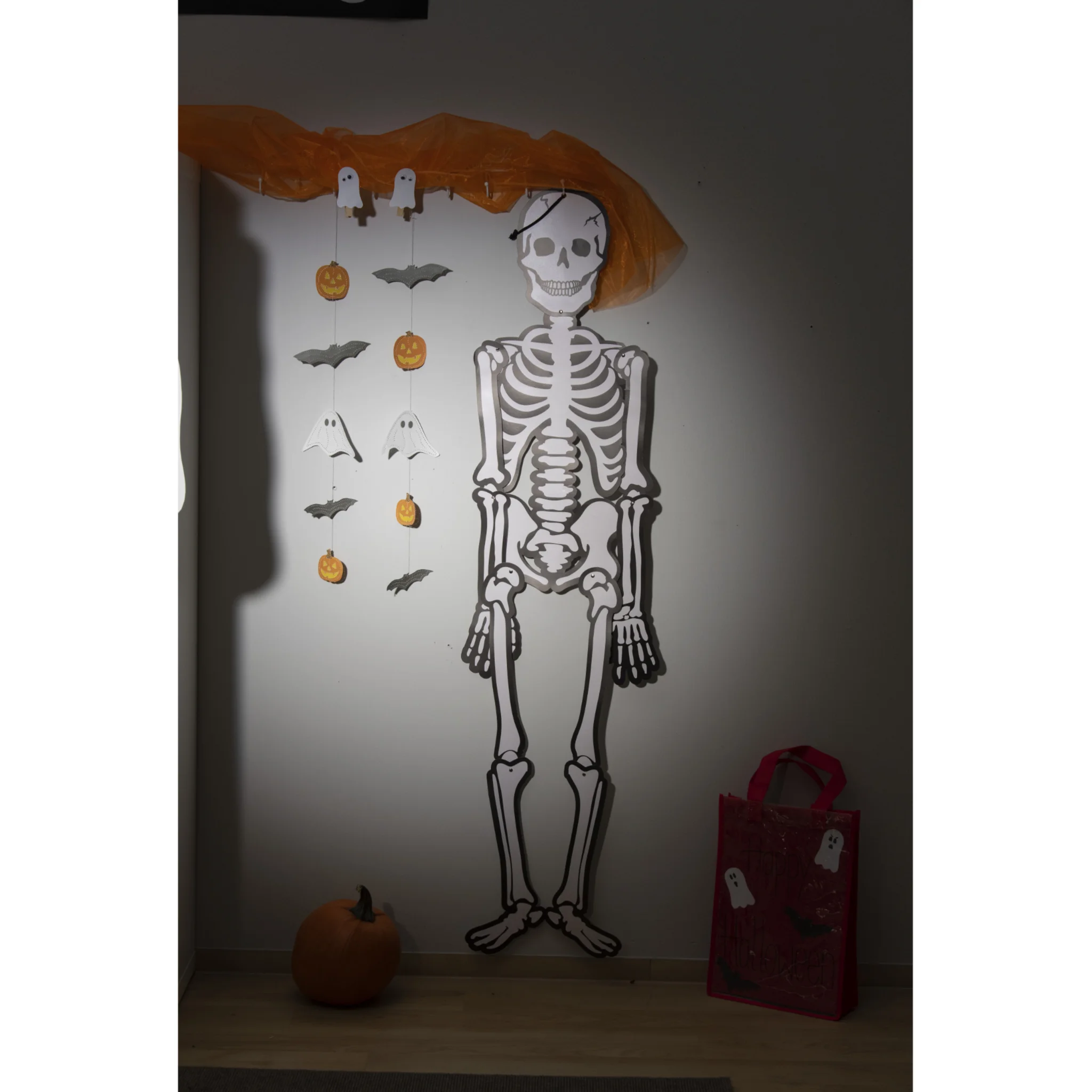 Skelett-Dekoration, Halloween-Dekoration, Kürbis, Girlande, Bastelfigur