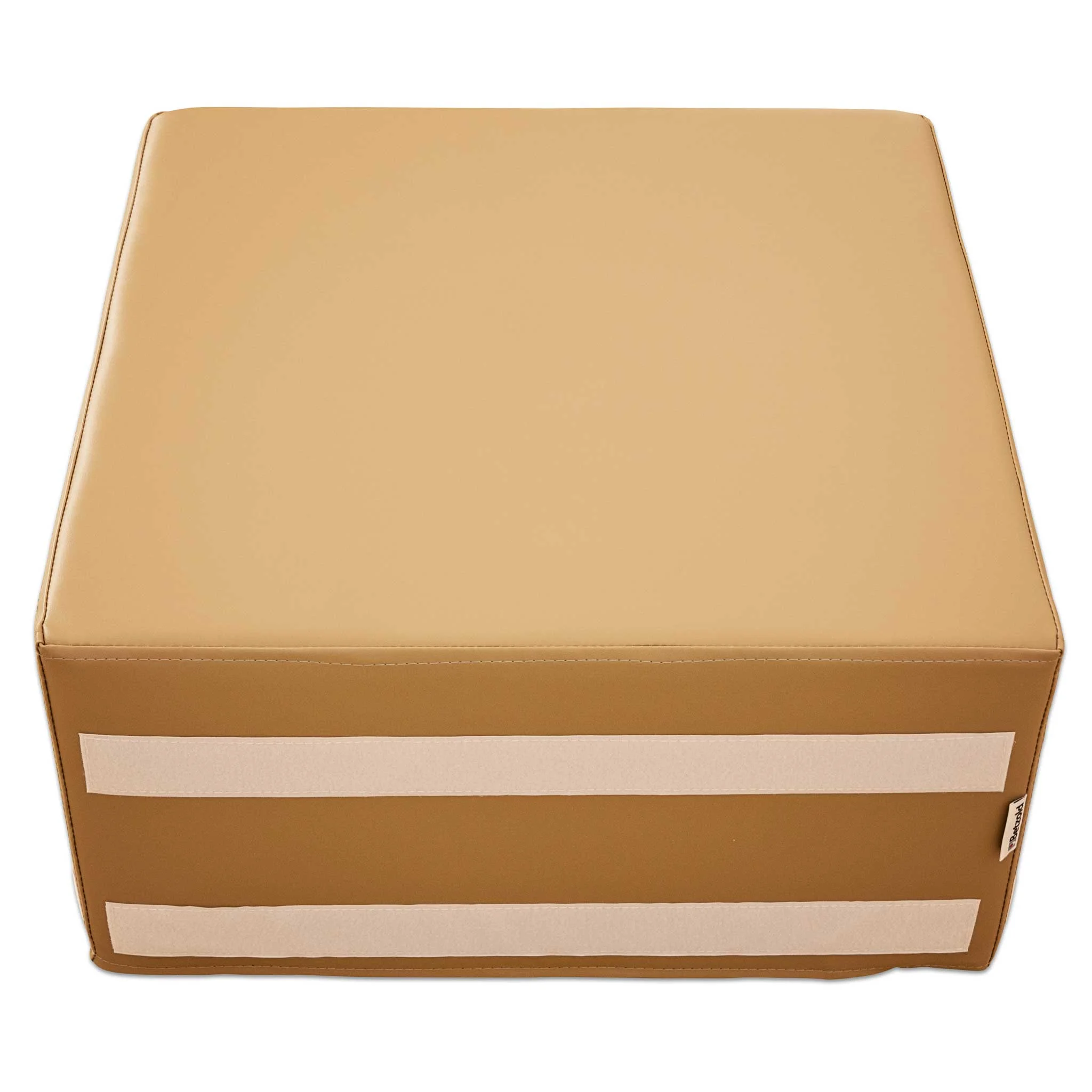 Sessel, Würfel, Kissenbezug, PU-Leder, Beige