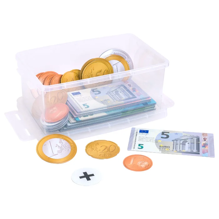 Euro Rechengeld, magnetisch, in Stapelbox